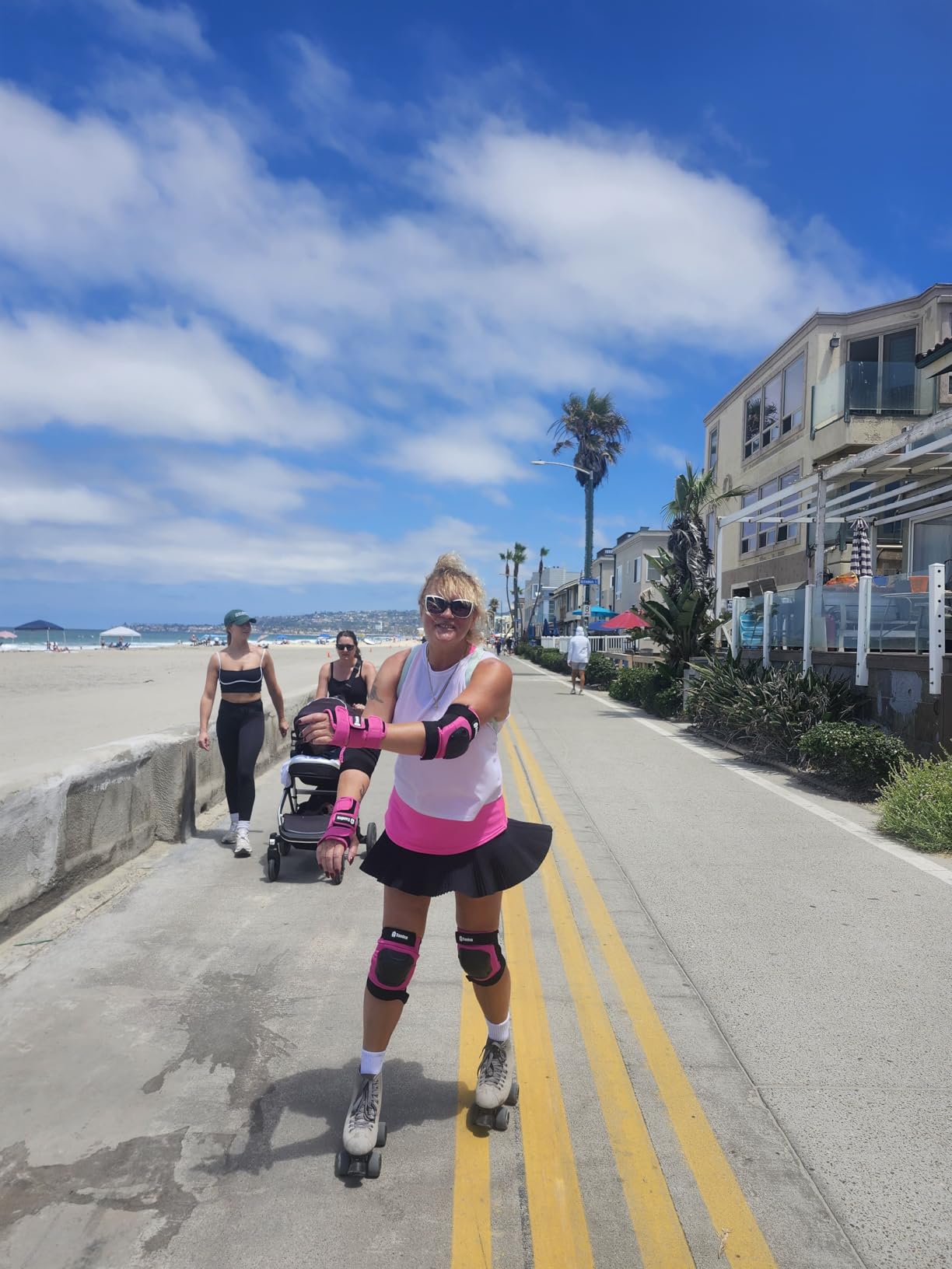 Skateboard Protective Gear Knee Pads and Elbow Pads Set, Elbow and Knee Pads for Roller Skating Wrist Guards Skateboarding Pads customer photo 1