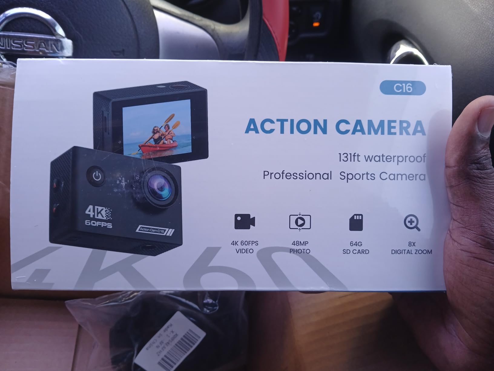 Action Camera 4K30fps with 64G SD Card, HD Waterproof Camera 131ft Underwater Cameras 20MP Pre-recording WiFi Camera 170° Remote Control Sports Cameras with 2 Batteries Helmet Mount Accessories Kits customer photo 2