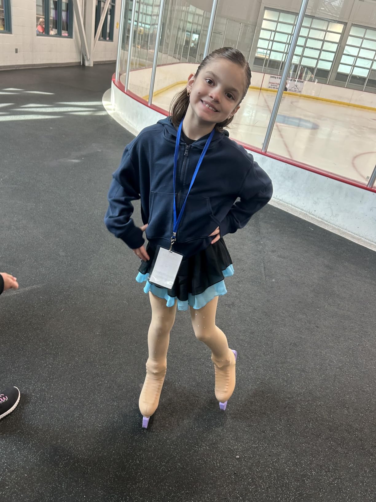 Ramede 3 Pcs Figure Skating Tights Rhinestones Ice Skate Tights Tan Crystal Figure for Girls Women Skating Ballet Dance Kids customer photo 1