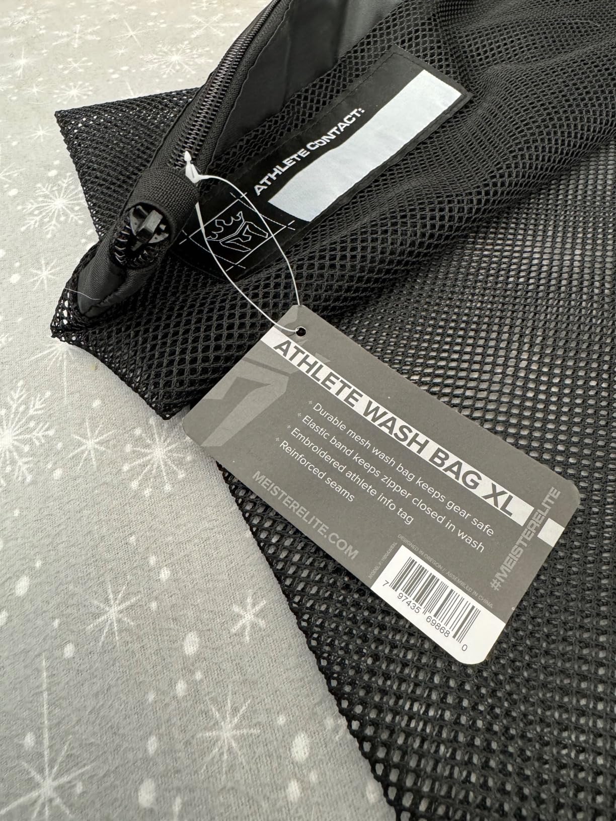 Meister Athlete XL Wash Bag - Large Mesh Sports Laundry Bag w/Zipper Lock - Black customer photo 2