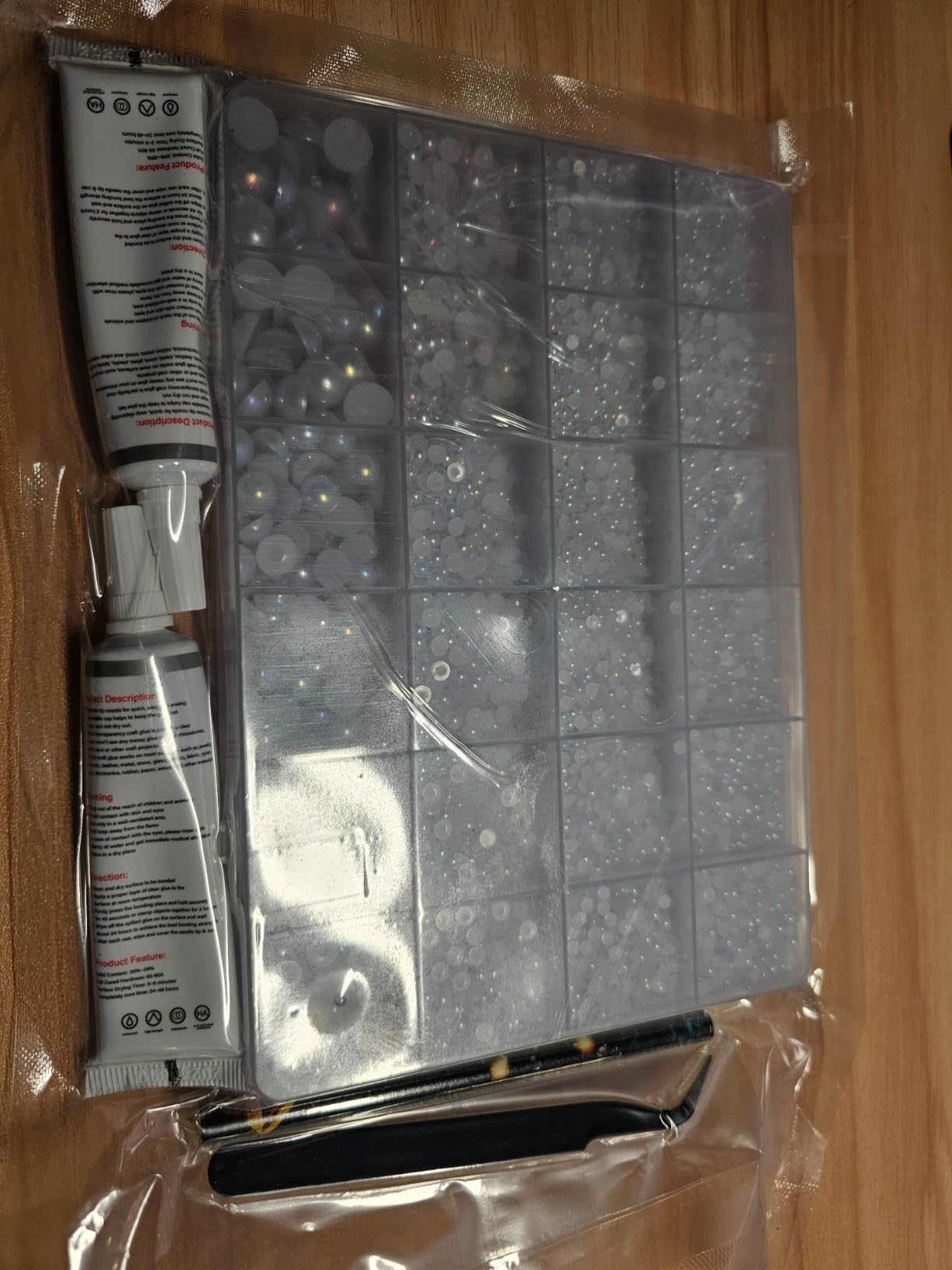 B-7000 Glue with 14000Pcs Craft Rhinestones for Clothes, Resin Silver Rhinestones Flatback Gems NonHotfix Rhinestone Bling Kit with Fabric Super Glue for Graduation Cap, Shoes, Tumblers, Makeup customer photo 2