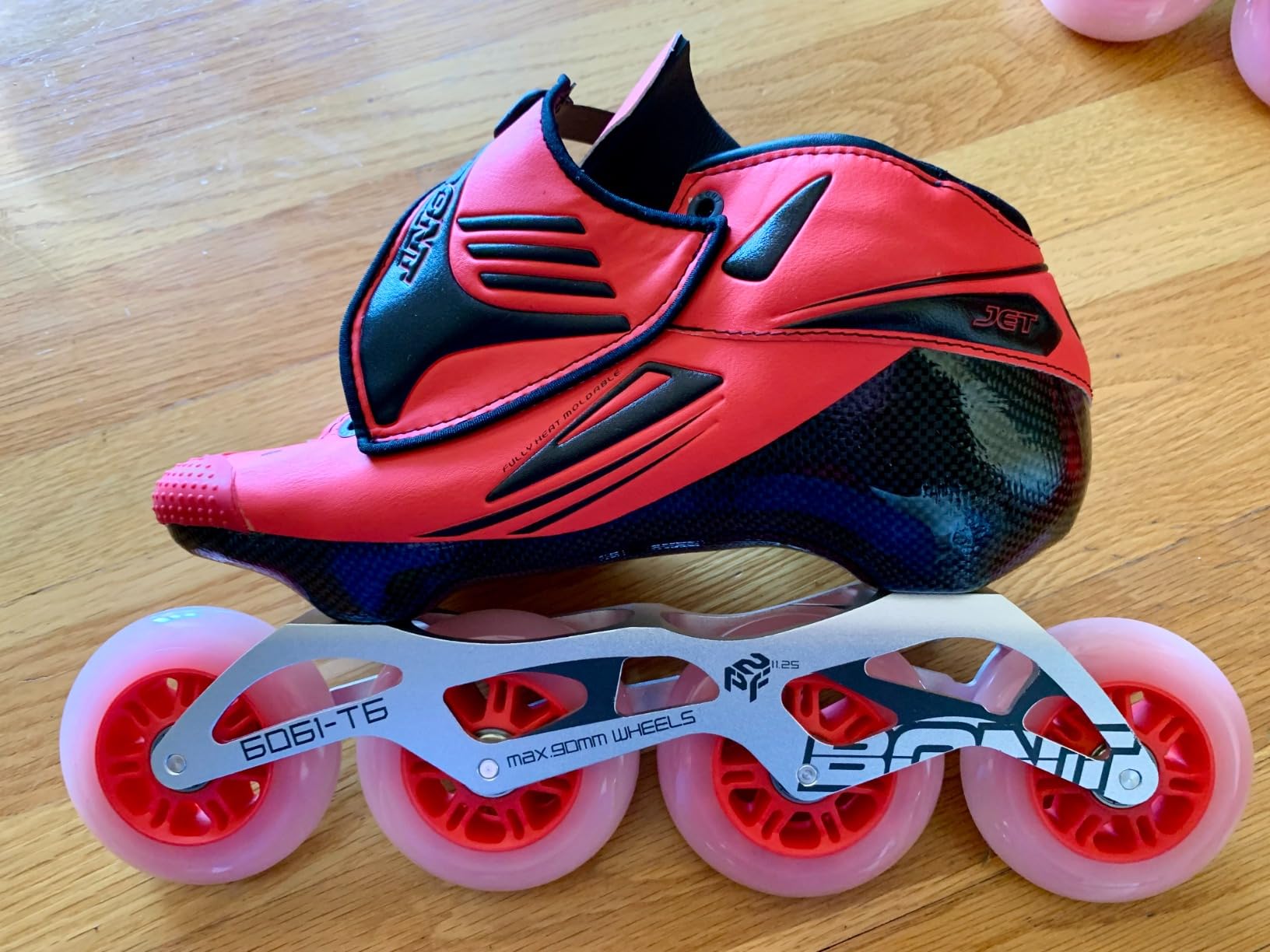Bont Jet Inline Speed Skates - Vegan, Heat Moldable Racing Package with Carbon Fiber Boot, Elemental Wheels, and ABEC7 Bearings customer photo 2