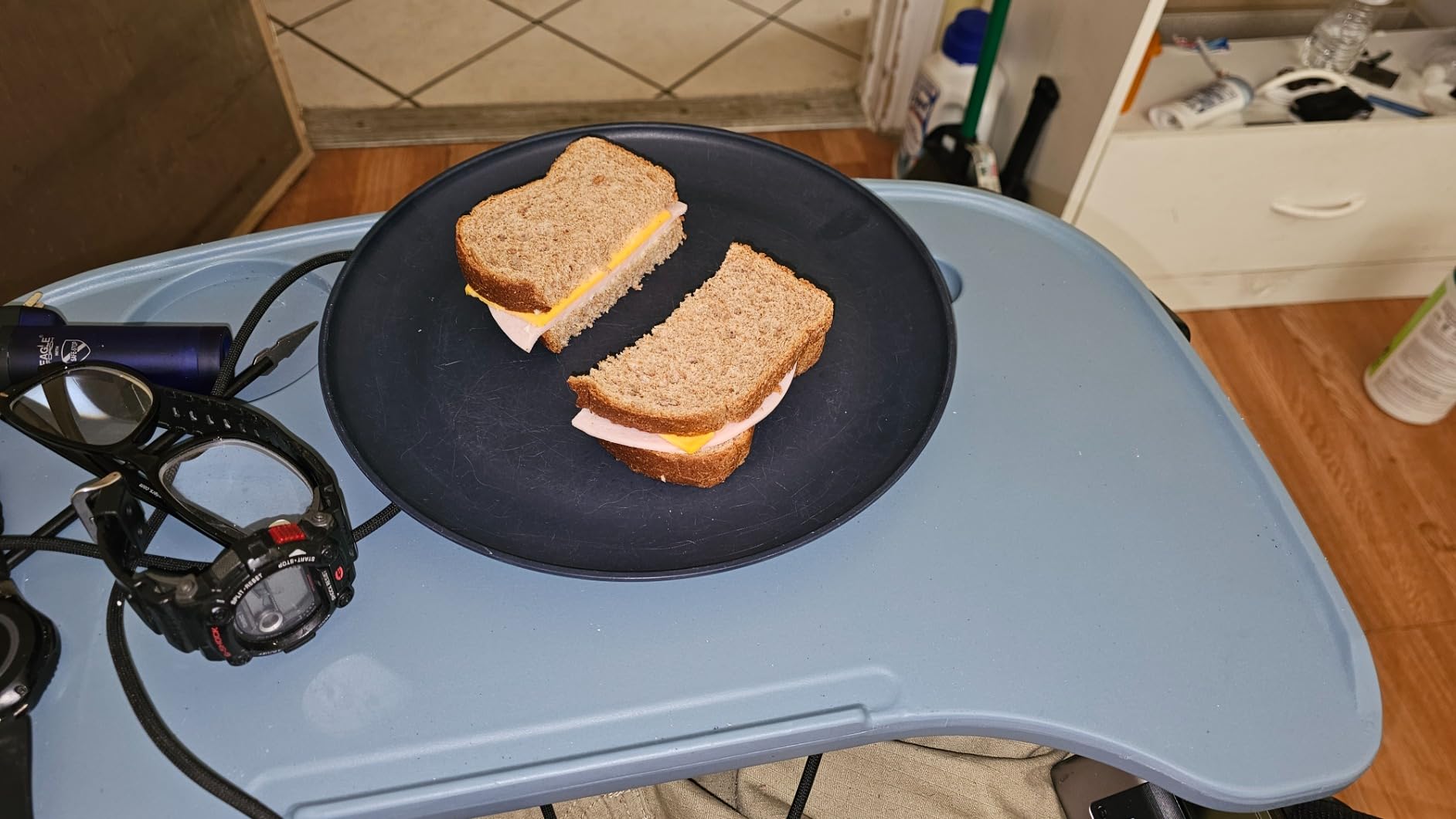 Wheelchair Tray Table - Removable Wheelchair Desk Lap Board Eating Aid for Nursing Patient, Fits Wheelchair Arms of Distance 18