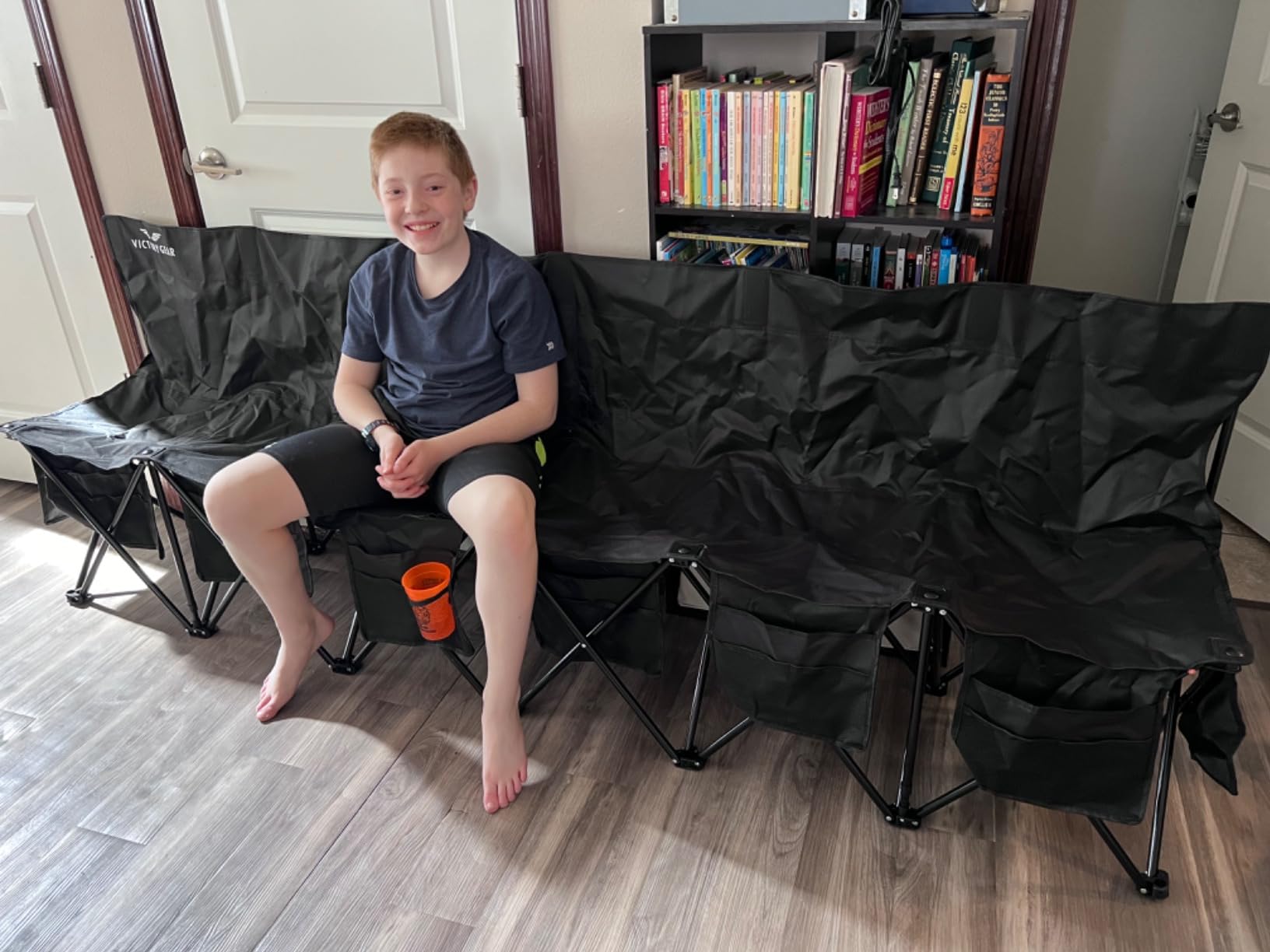 VictoryGear Portable Soccer Bench - 6 Seat Folding Team Chair with 8 Pockets & Carrying Bag - Lightweight Sideline Seating for Soccer, Baseball, Camping, Outdoor Events customer photo 2