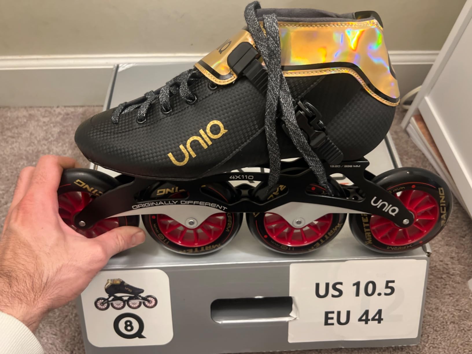 Uniq Q8 Inline Speed Skates - Microfiber Aluminum - for Speed or Serious Fitness Skaters customer photo 1