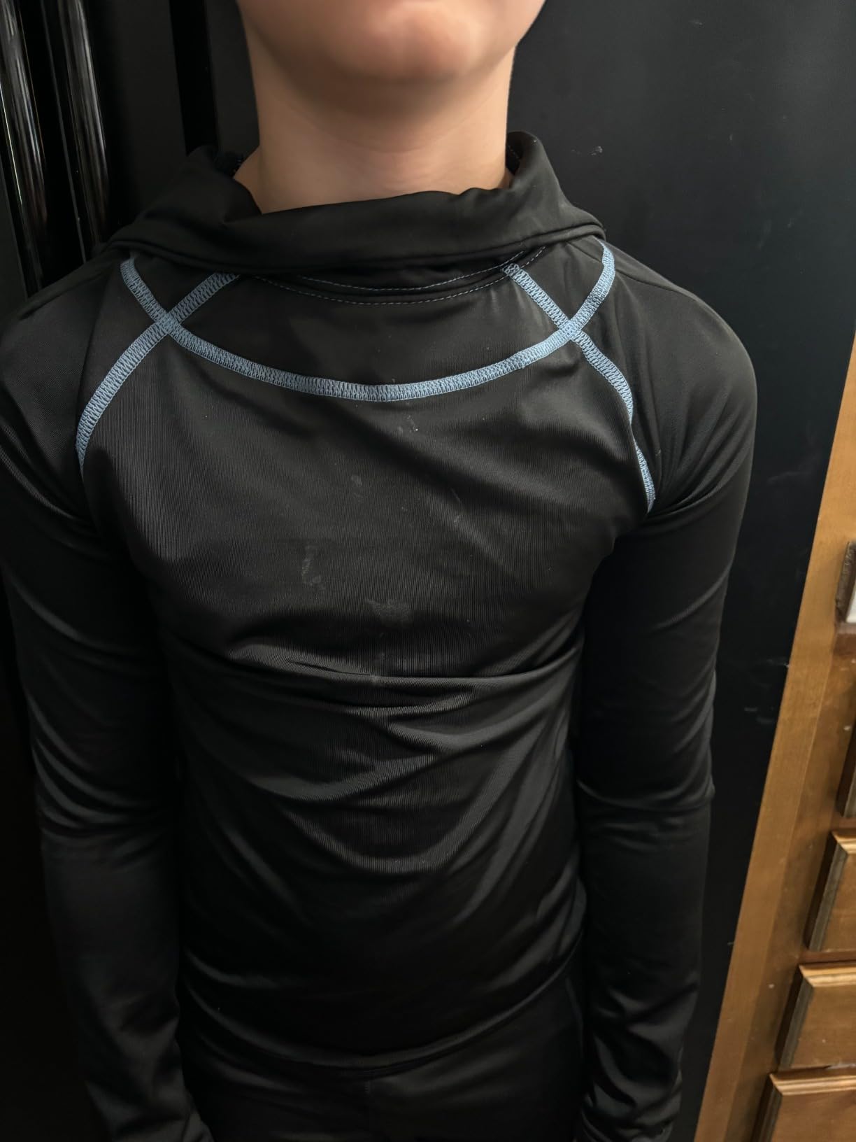 Shock Doctor Youth Boys Compression Shirt with Neckguard for Hockey. Long Sleeves with Integrated Neck Guard. for Youth Boys customer photo 2