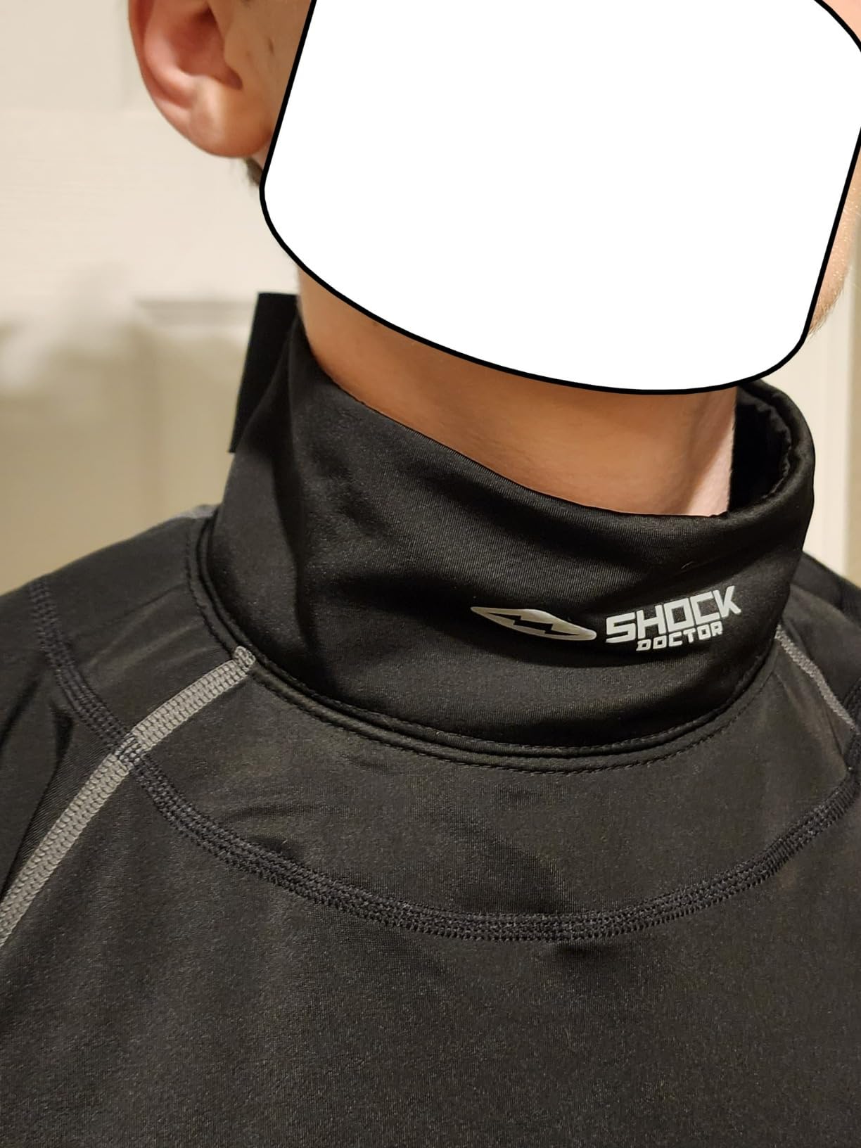 Compression Shirt with Neckguard for Hockey. Long Sleeves with Integrated Neck Guard. for Adult Men customer photo 1
