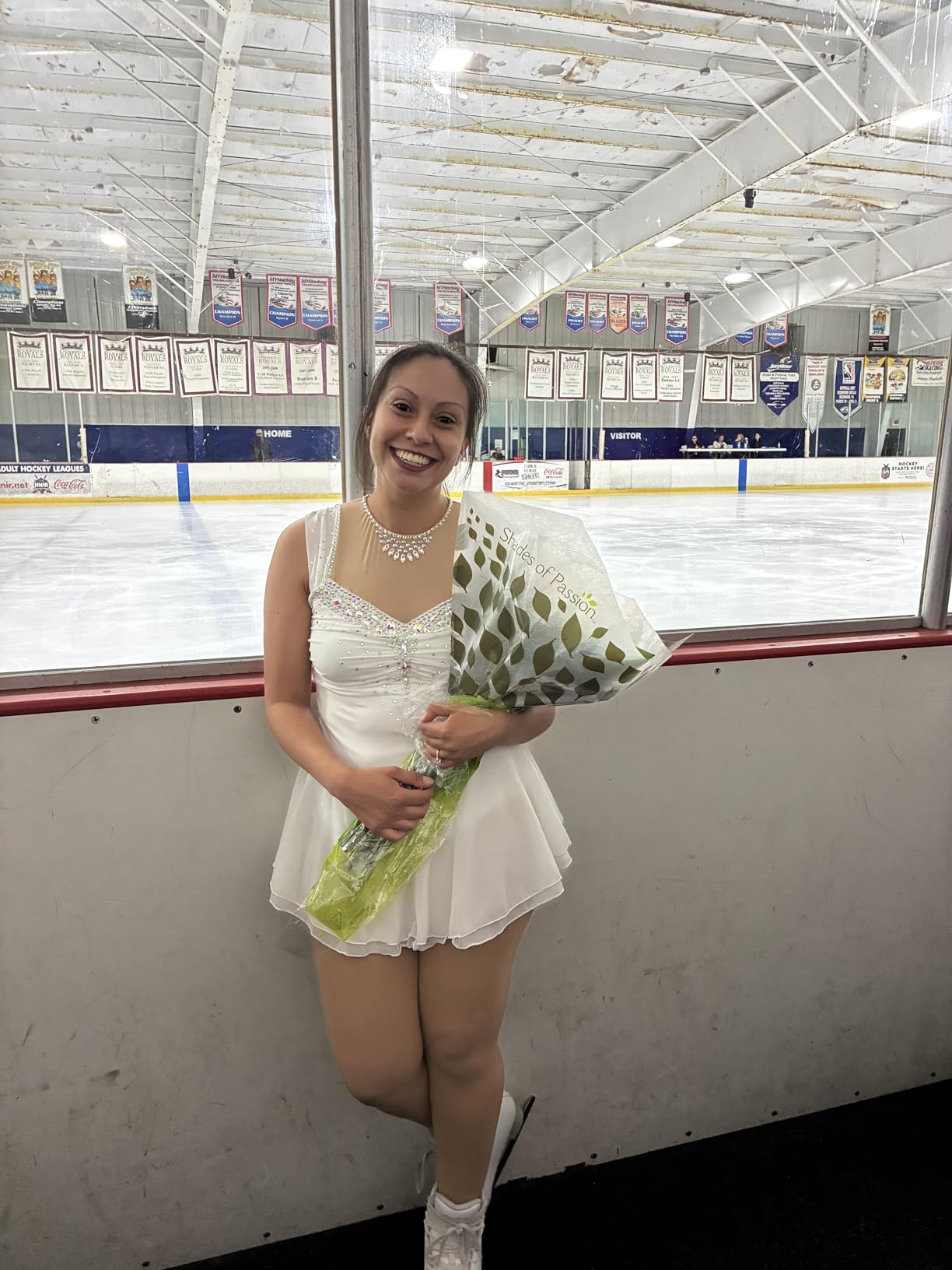 Figure Skating Dress for Girls and Women - Sleeveless Ice Skating Performance Costume With Elastic Skirt customer photo 1