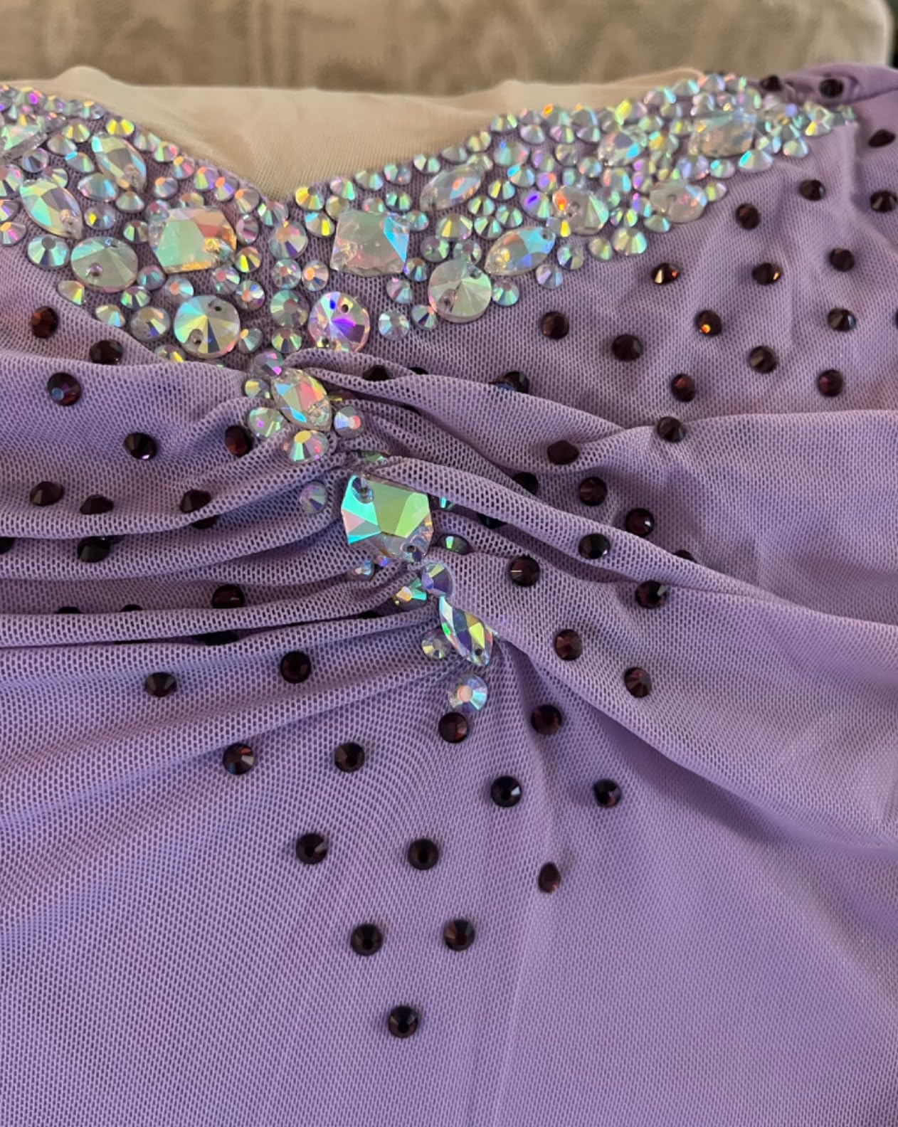 Figure Skating Dress for Girls and Women - Sleeveless Ice Skating Performance Costume With Elastic Skirt customer photo 2