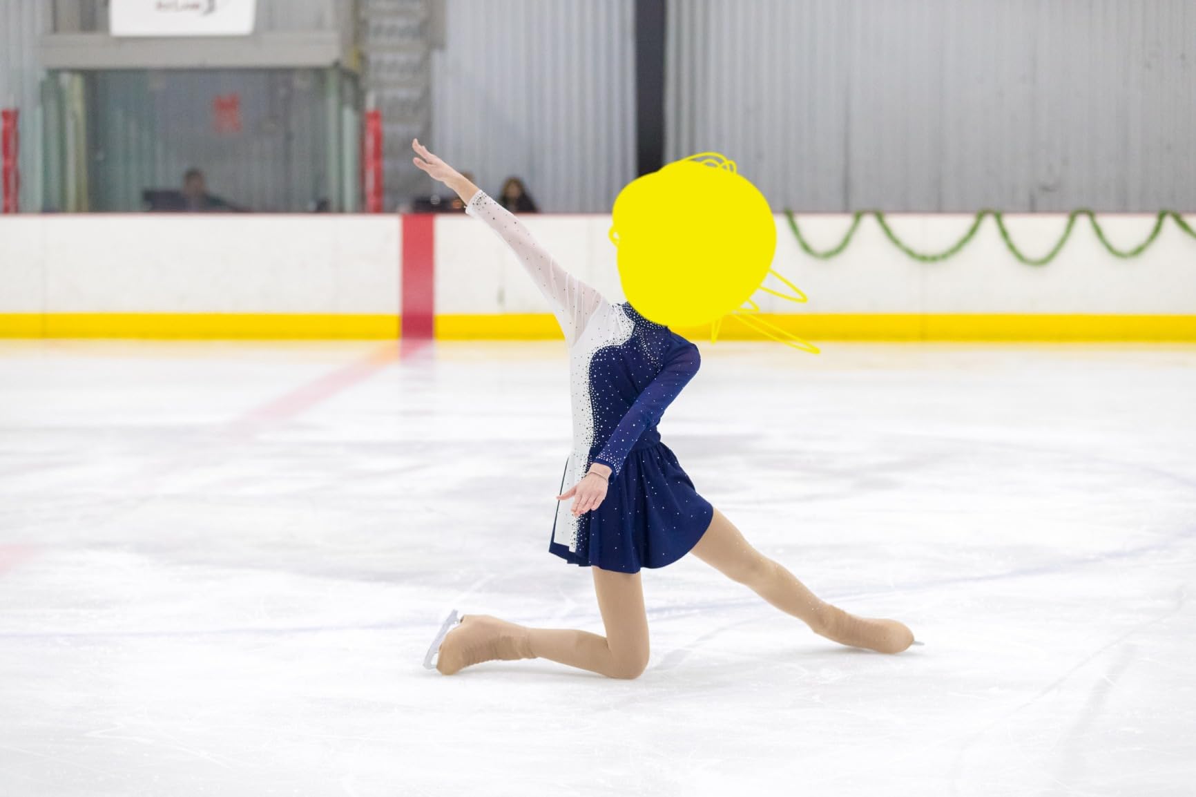 Women's Long Sleeve Figure Ice Skating Dress Shiny Rhinestone Ballet Skirted Leotard Dresses customer photo 1