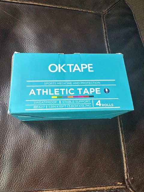 OK TAPE Athletic Sports Tape (4 Packs) - 45ft Per Roll Very Strong Tape for Athlete & Sport Trainers & First Aid Injury Wrap, Perfect for Fingers Ankles Wrist on Bat, Hockey Stick - Pink customer photo 1
