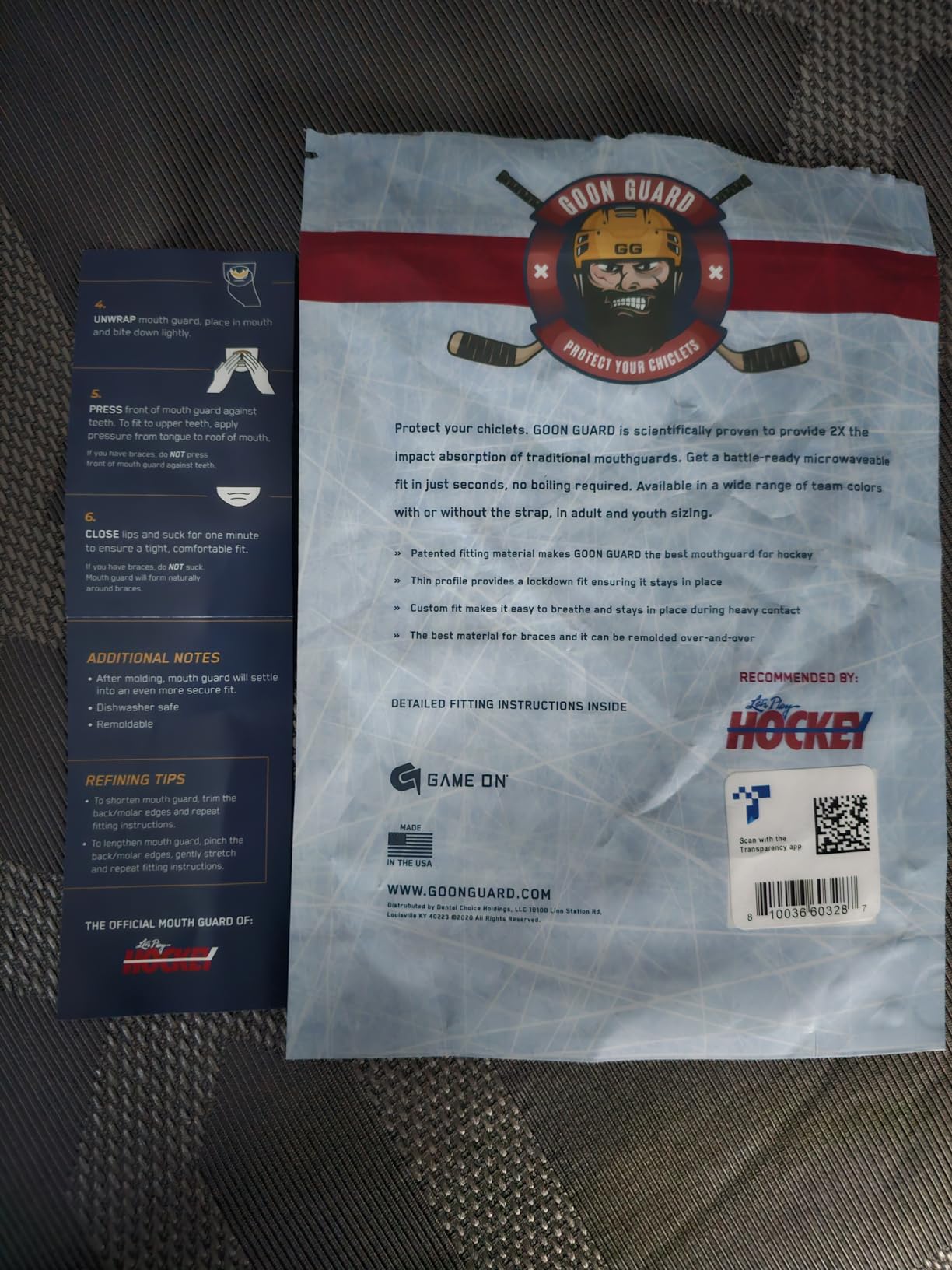 Goon Guard Hockey Mouth Guard Strapless - Hockey Mouth Guard for Youth, Adults, & Braces: 2X The Impact Absorption, Made in The USA, Case Included customer photo 2