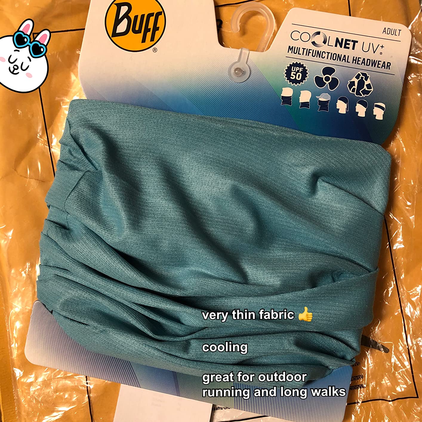 Buff CoolNet UV Neck Gaiter, UPF 50 Sun Protection, Breathable, Versatile, Quick Dry Face Mask, Solid Colors, Adult Size customer photo 2