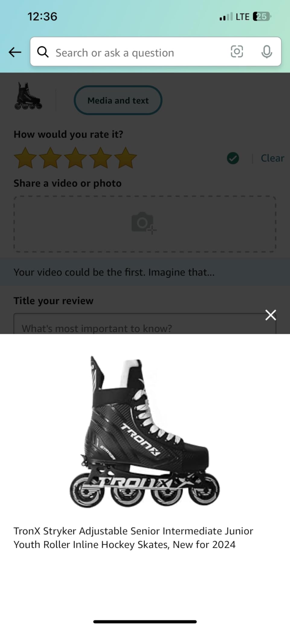 TronX Stryker Adjustable Senior Intermediate Junior Youth Roller Inline Hockey Skates customer photo 1