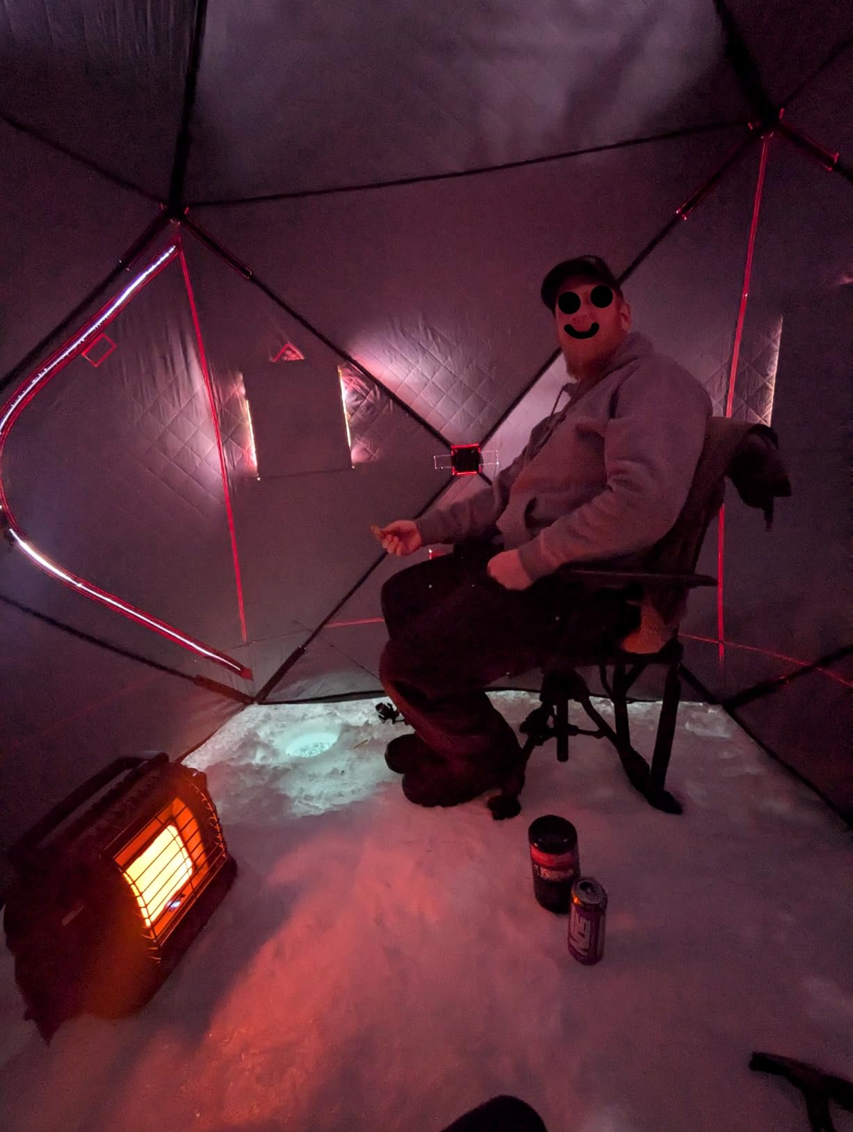 Eskimo QuickFish 3HD, Pop-Up Portable Shelter, No-Trip Door, Red/Black, Fully Insulated, Deluxe Ice Anchors, Three Person, Ice Fishing Shelter customer photo 1