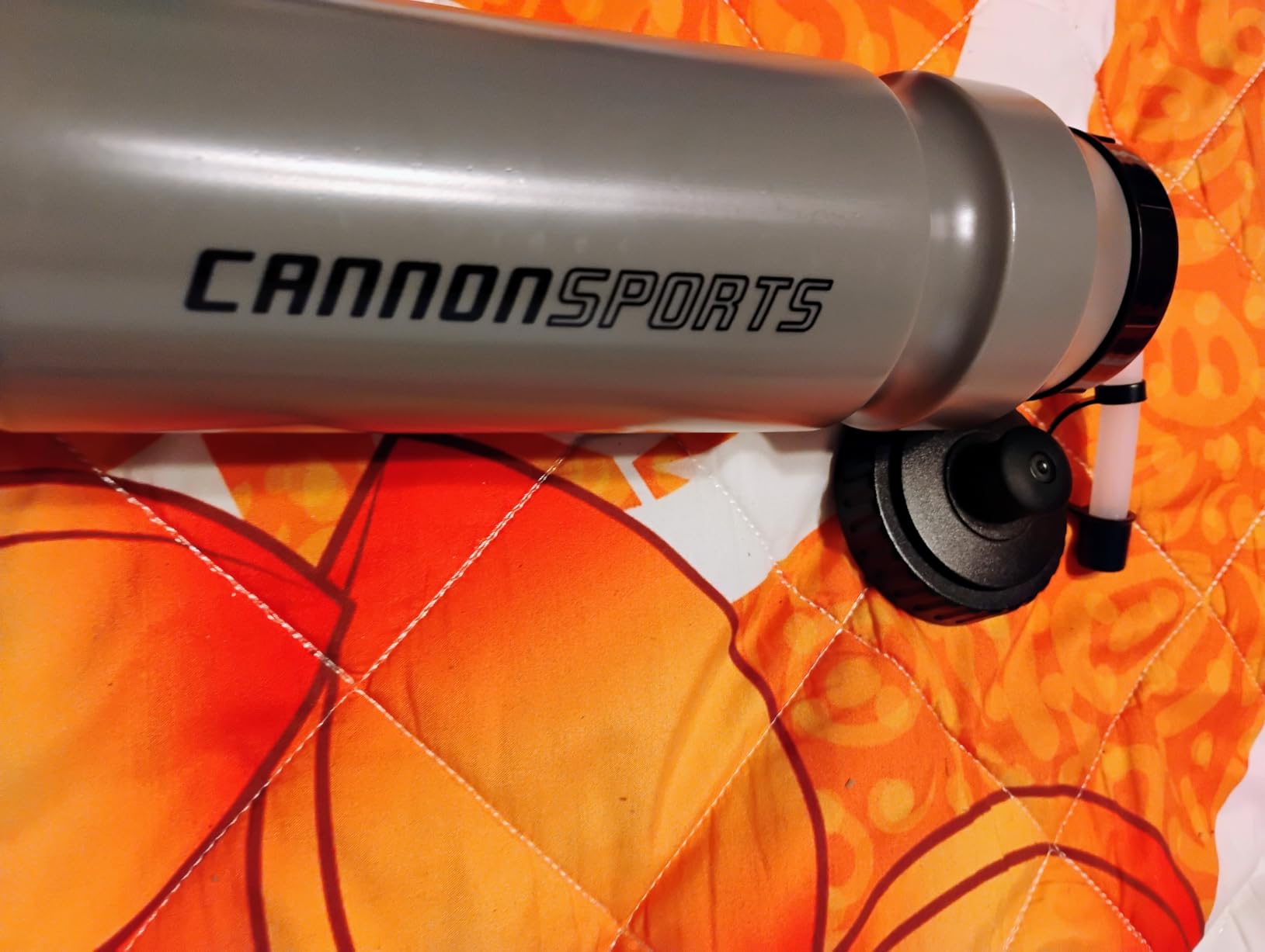 Cannon Sports 1 Liter Sports Water Bottle, BPA-Free, 34 Oz Capacity, Large Mouth, 2 lids (Straw and Squeeze), Great For Helmet Sports Such As Hockey, Lacrosse, Football, Boxing (Orange) customer photo 1