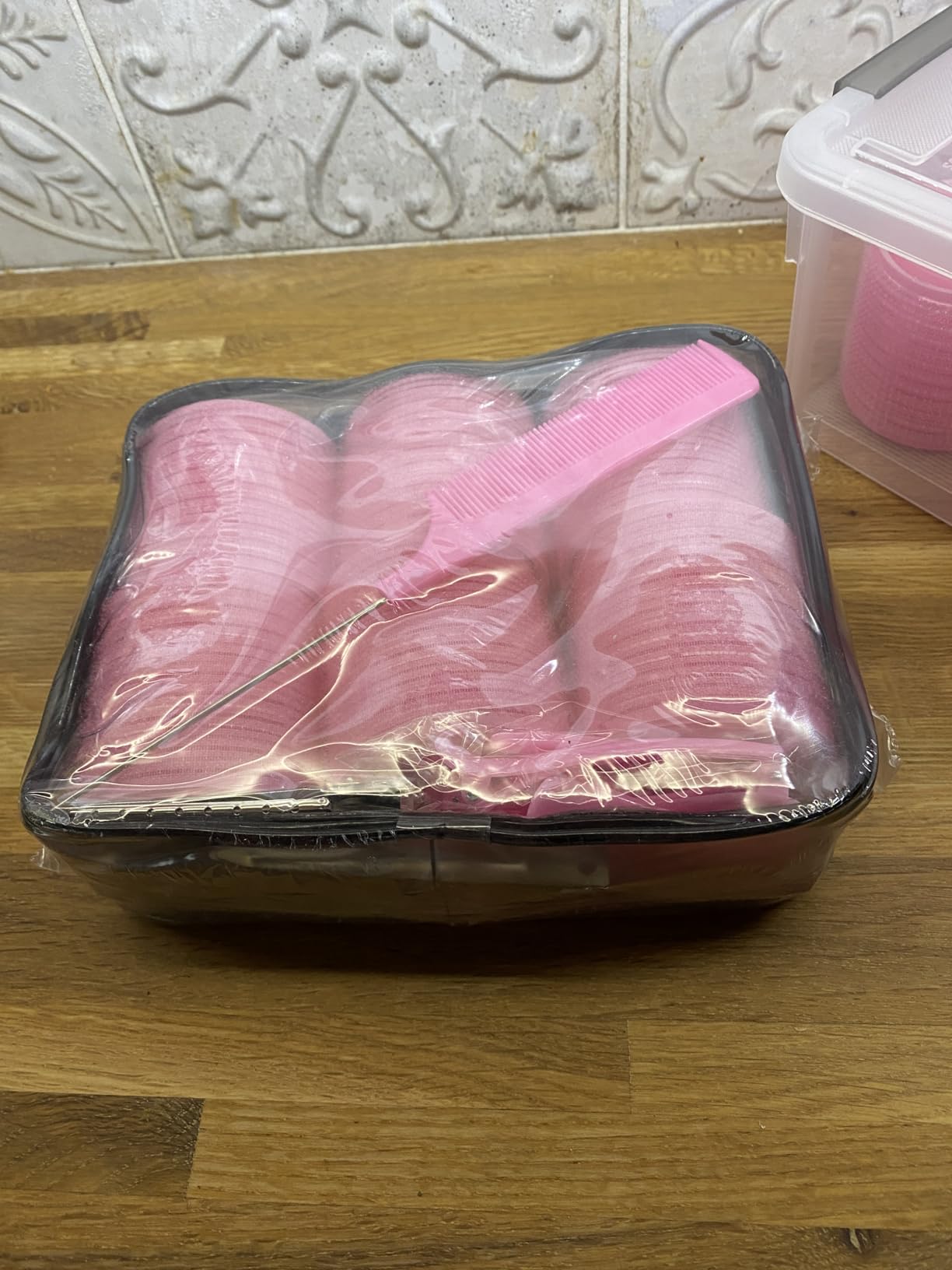 4 Sizes Self-Grip Hair Rollers Set for Long, Short Hair and Bangs - 50 Pcs with Clips (25mm, 36mm, 48mm, 60mm), Pink customer photo 2