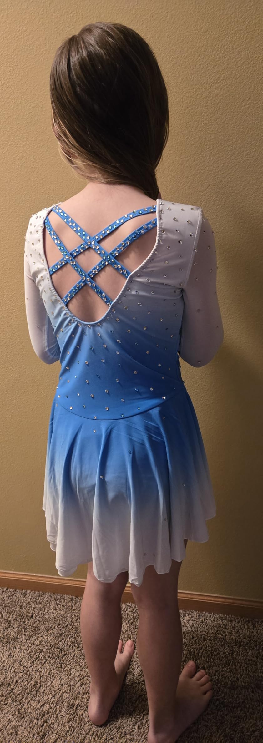 Girls' Pink Figure Skating Dress Show Uniform for Performance and Competition customer photo 1