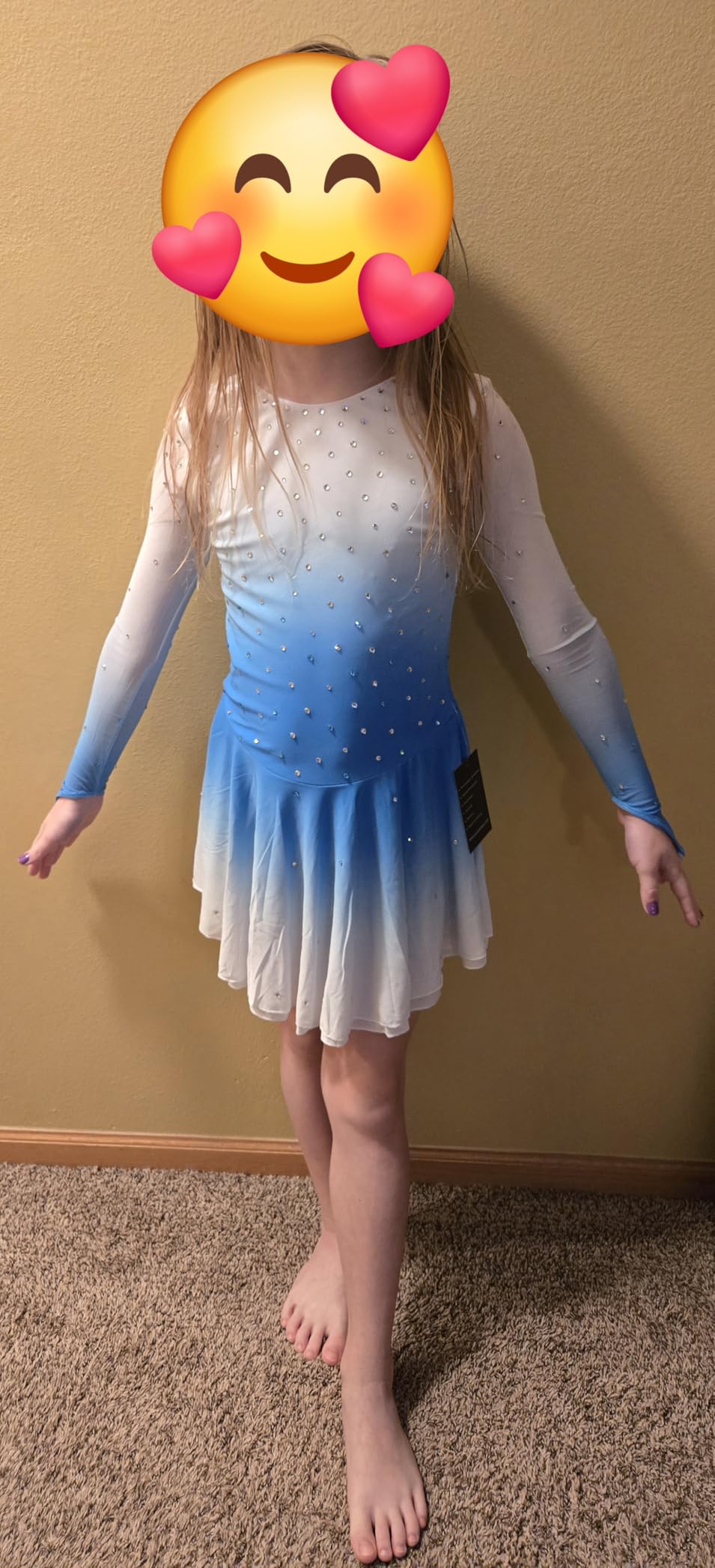 Girls' Pink Figure Skating Dress Show Uniform for Performance and Competition customer photo 2