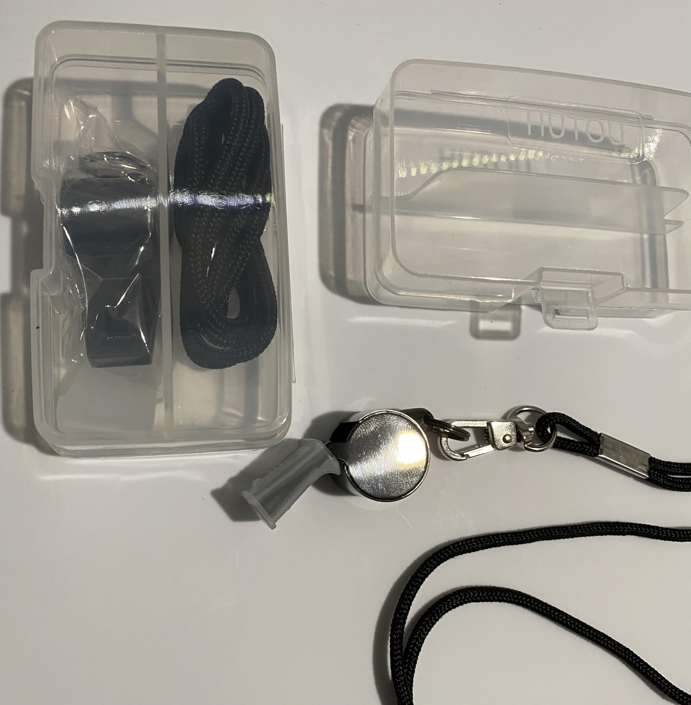 HUTOU Whistle Stainless Steel Coach Sports Whistle with Lanyard, Loud Crisp Sound Whistle Ideal for Coaches, Referees, and Official customer photo 1