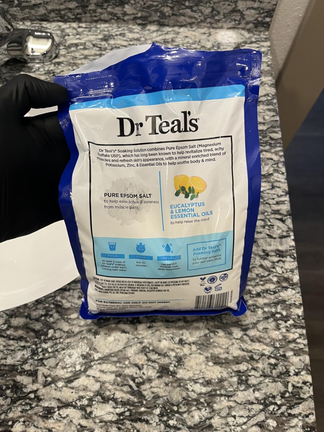 Dr Teal's Pure Epsom Salt, Restorative Minerals with Magnesium, Potassium & Zinc, 3 lbs customer photo 2
