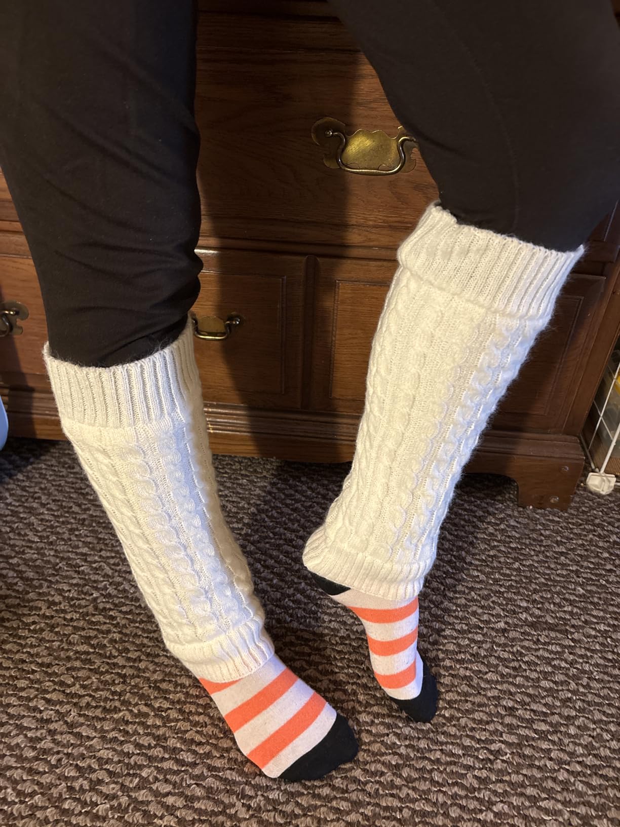 3 Pairs Winter Fleece Lined Leg Warmer for Women Skating Leg Warmer Long Boot Socks for Women Skating Every Day Wear customer photo 2