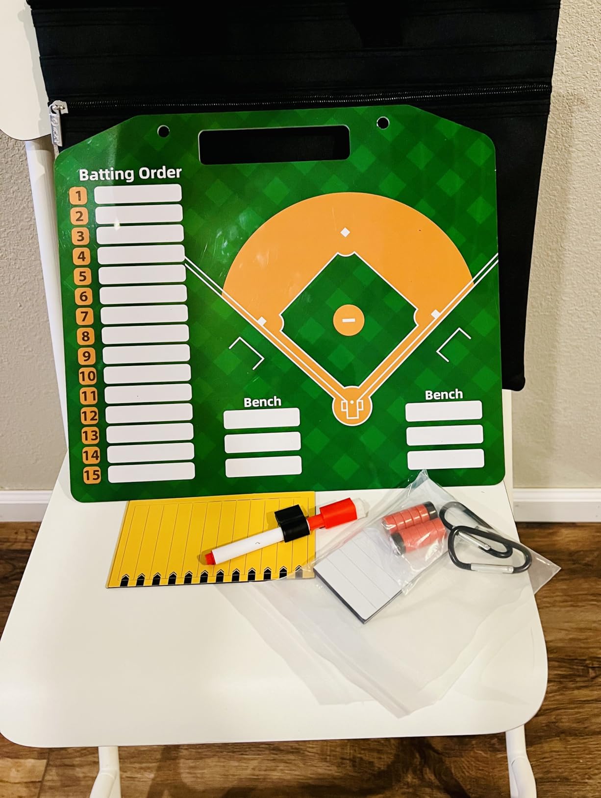Magnetic Baseball Lineup Board | Baseball Dry Erase Coaching Broad | Softball Lineup Cards Marker Boards | Baseball Clipboard for Coaches | Baseball Lineup Board for Dugout customer photo 1