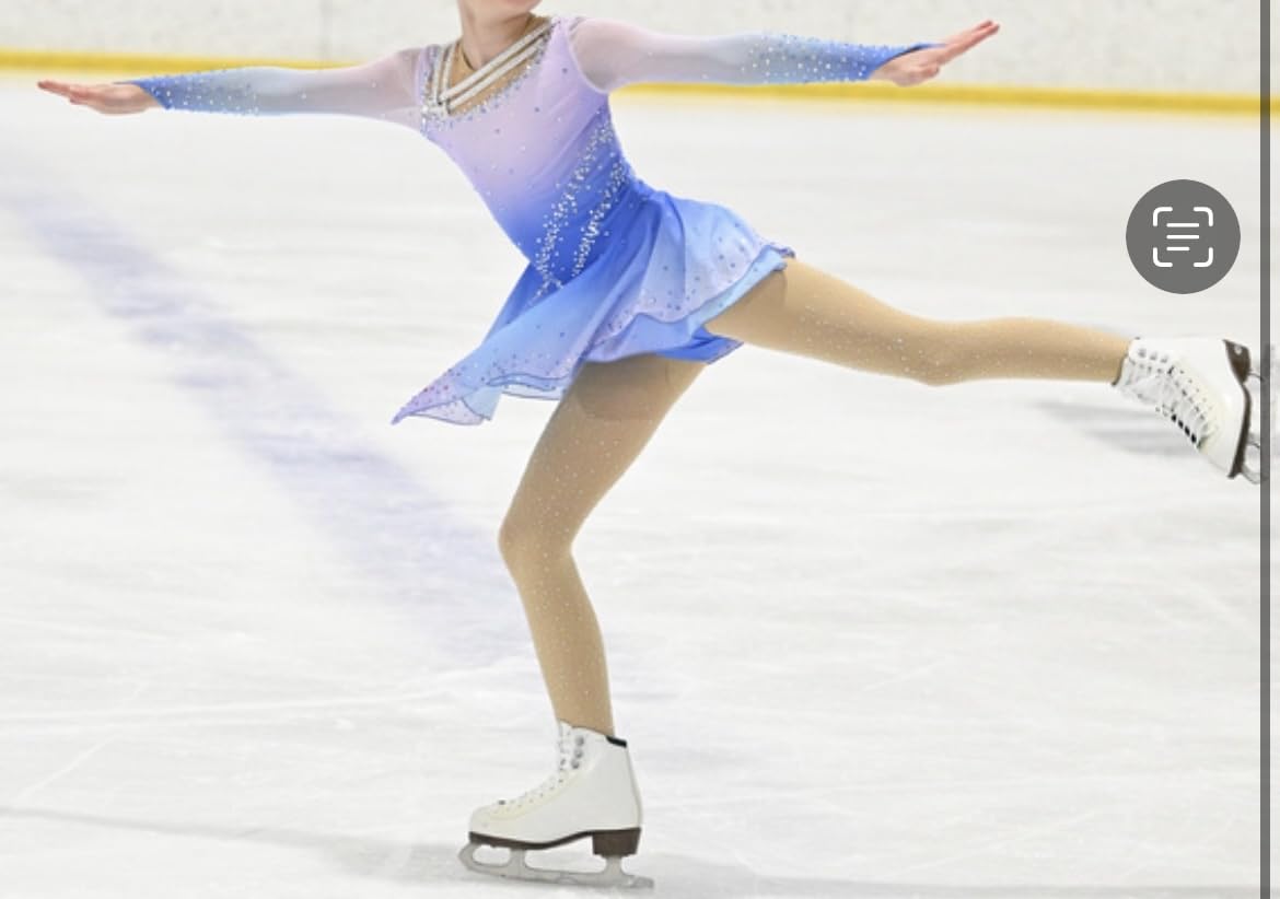 Girl's Purple Gradient Figure Skating Dress for Children and Adults Competition Clothing customer photo 1