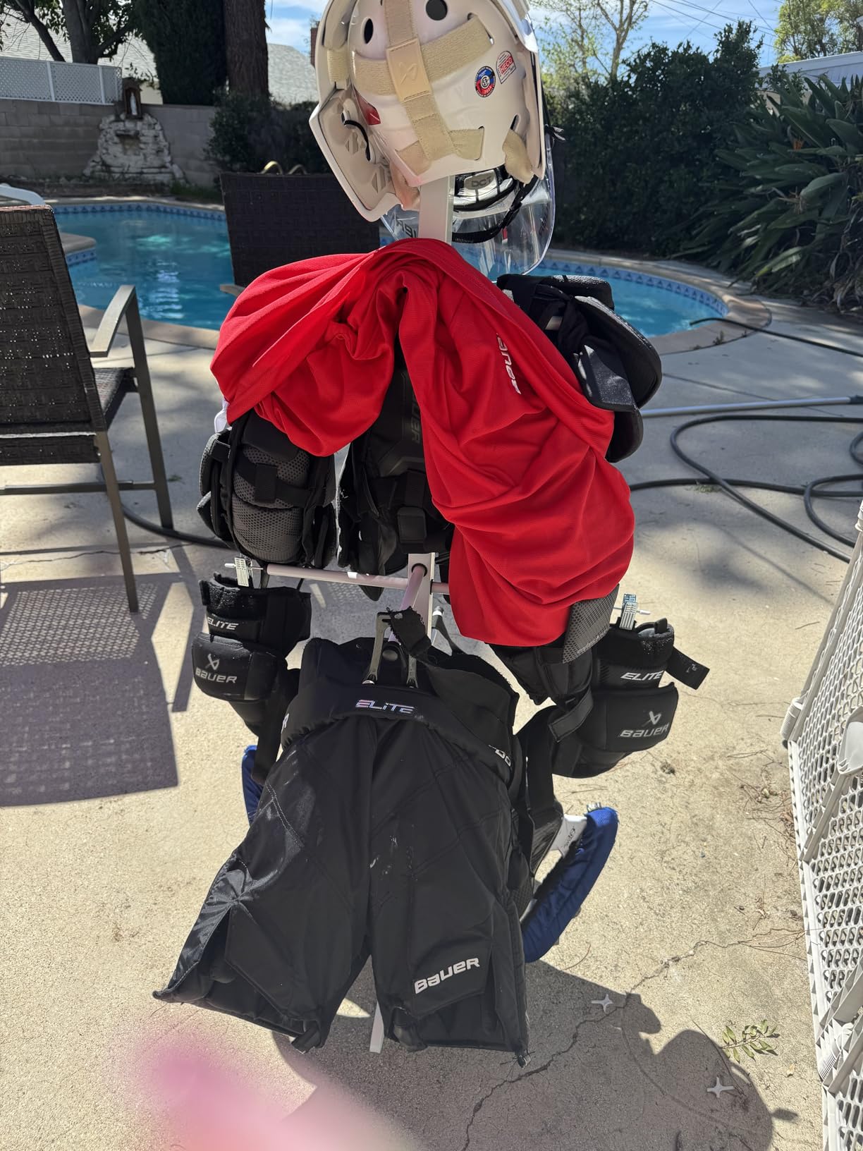 Hockey Gear Drying Rack Hockey Drying Rack Metal Sports Gear Storage Dry Rack for Drying and Storing Adult and Child Sports Equipment Hockey Equipment Drying Rack-4 Additional Hanging Clips customer photo 1