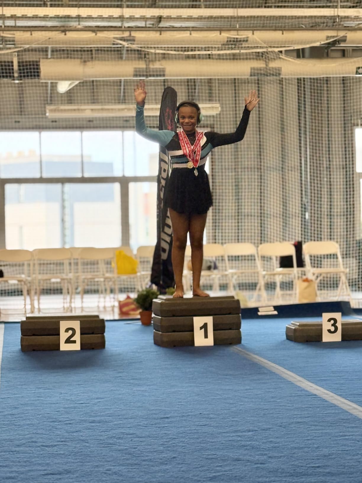 Ice Skating Dress for Women Long Sleeve Figure Skating Costume Rhythmic Gymnastics Leotard Sparkly Chiffon Skirt customer photo 1