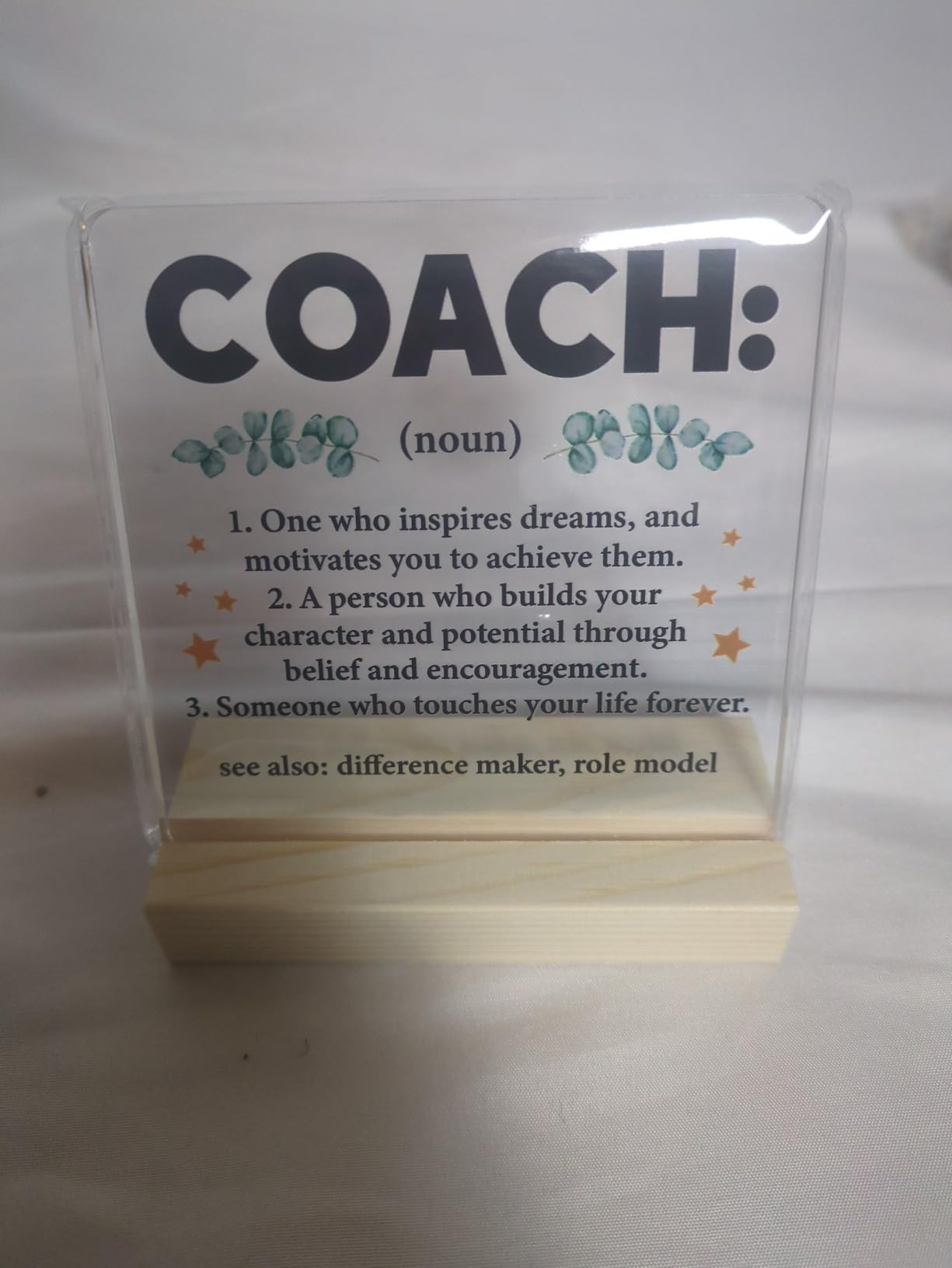 Thank You Coach Gifts, Appreciation Gifts for Sport Coach, Amazing Coach Clear Desk Decorative Sign Home Office Acrylic Decor customer photo 1