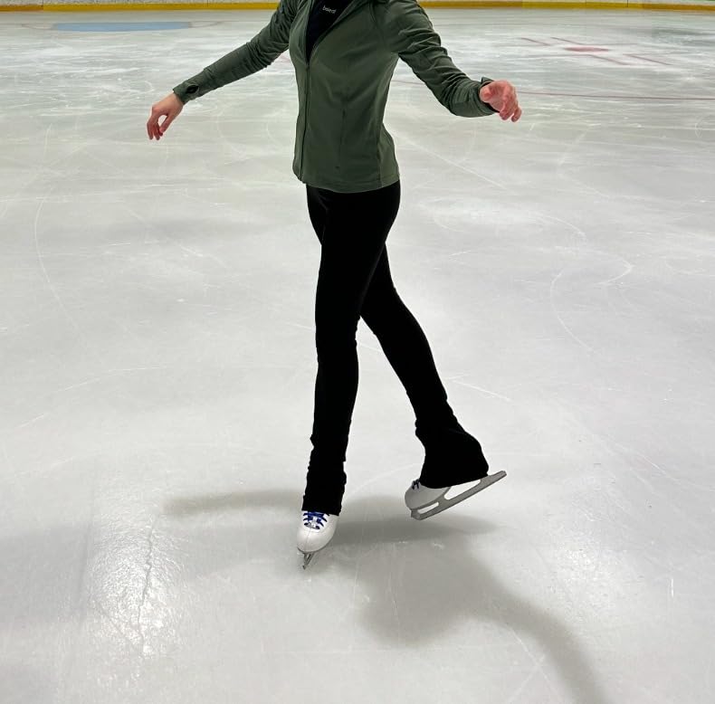 Girls Ice Skating Pants Black High Waist Leggings Soft Seamless Warm Bell Bottoms for Kids Teens Competition customer photo 2