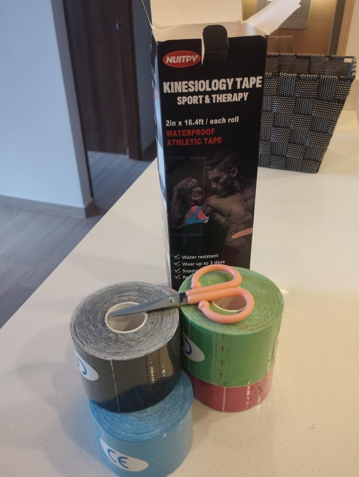5 Rolls Kinesiology Tape, 5 Colors 2 inch x 16.4 Feet Waterproof Athletic Tape, Uncut Kinetic Tape, Elastic Muscle Tape, Sports Tape, Knee Tape for Exercise and Daily Use customer photo 1