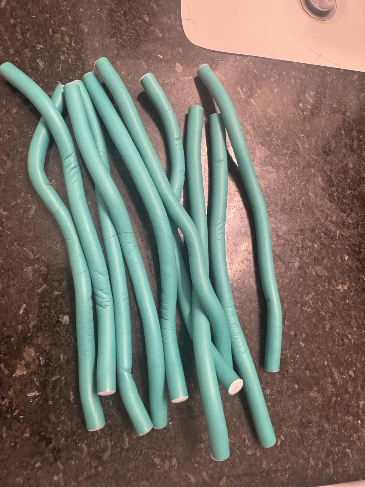 Syhood 30 Pcs 7'' Flexible Curling Rods Twist Foam Hair Rollers Soft Foam No Heat Hair Rods Rollers and 1 Steel Pintail Comb Rat Tail Comb for Women Long Short Hair(Pink,7 x 0.55 Inch) customer photo 1