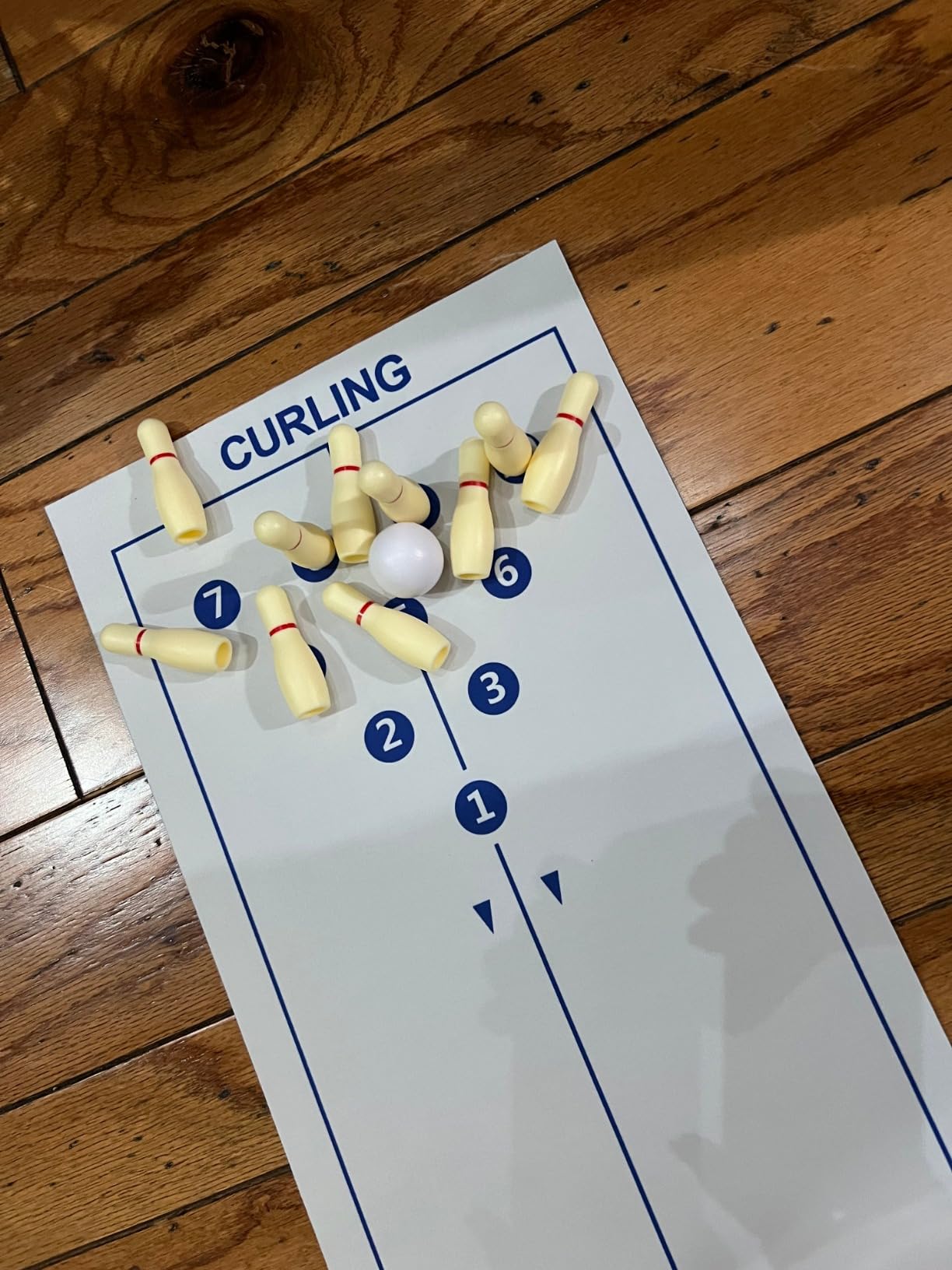 4-in-1 Tabletop Curling, Shuffleboard, Bowling & Cornhole Game - 47