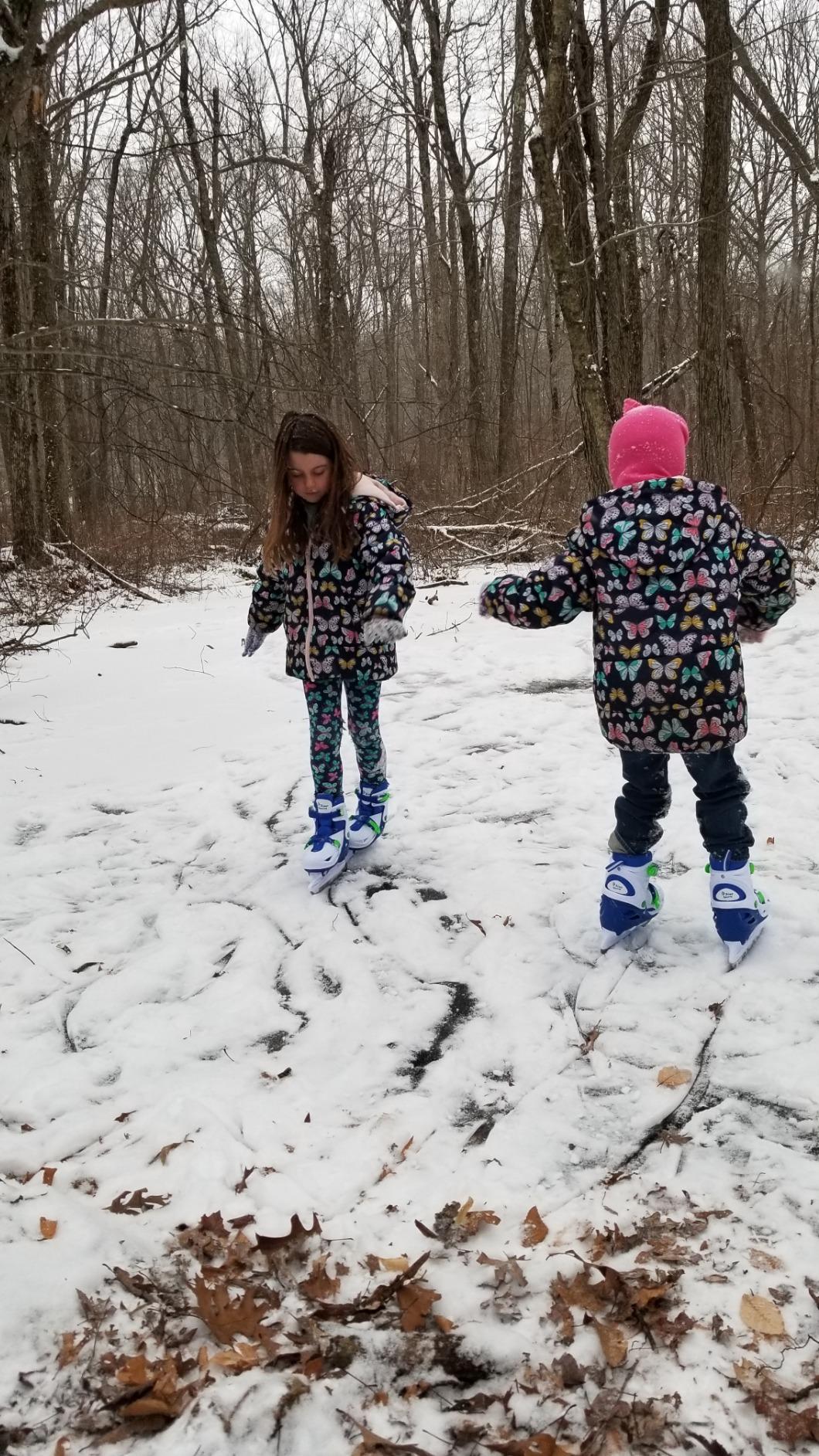 Xino Sports Adjustable Ice Skates - for Girls and Boys, Two Awesome Colors - Blue and Pink, Soft Padding and Reinforced Ankle Support, Fun to Skate! customer photo 2