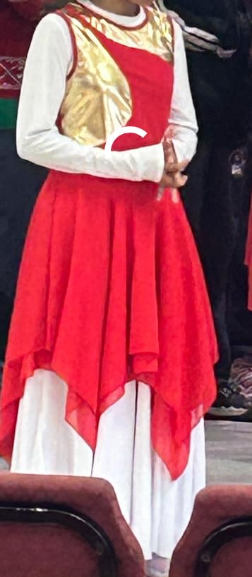 Women's Praise Dance Dress Tunic Irregular Flowy Skirt Sleeveless Worship Liturgical Lyrical Dance Costume customer photo 1