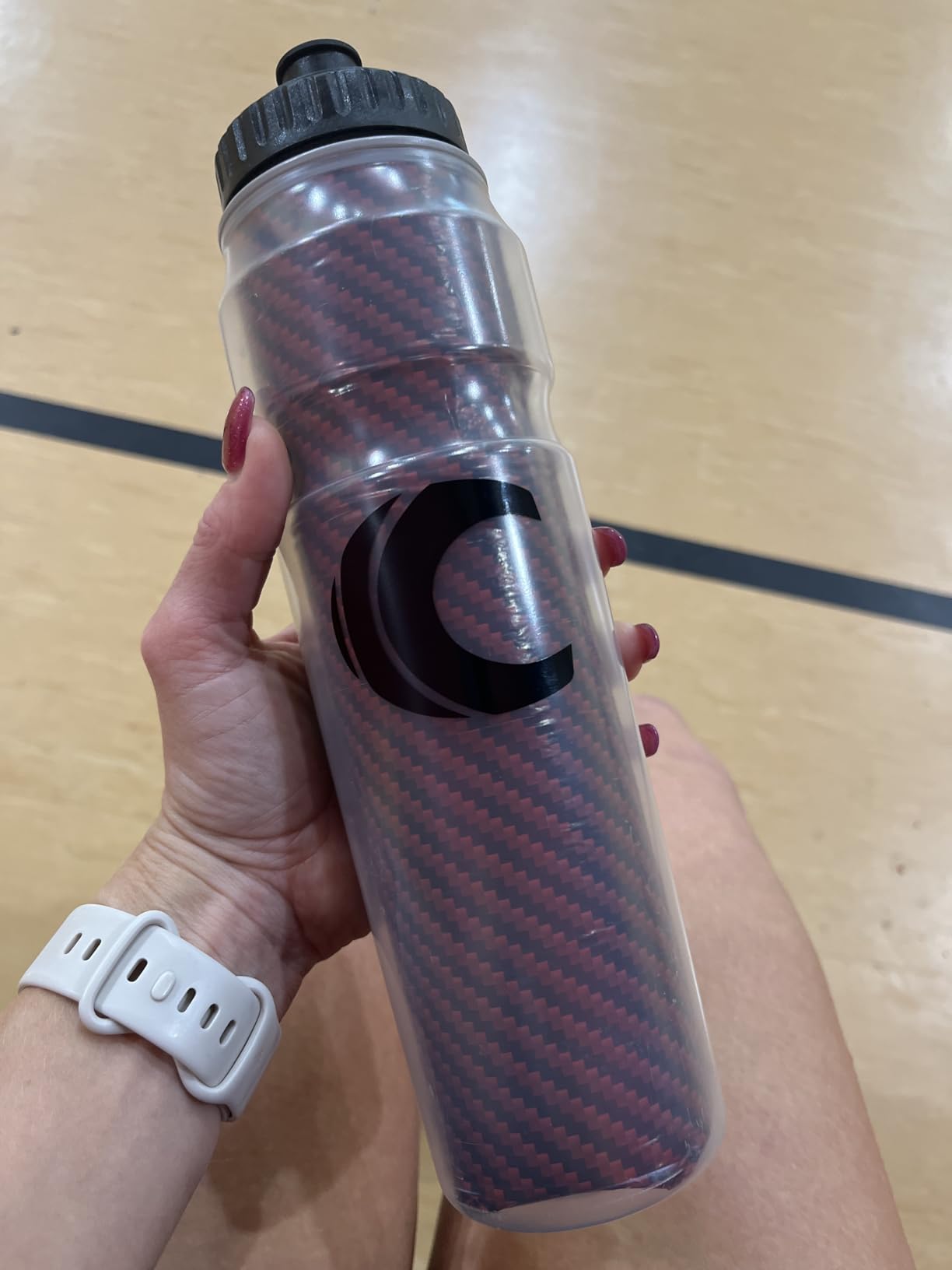Cannon Sports 28oz Insulated Squeeze Water Bottle with Straw, Leak Proof Lids, 2 lids (Straw and Squeeze), Double Wall Insulation, Wide Mouth, BPA-Free (Red) customer photo 1