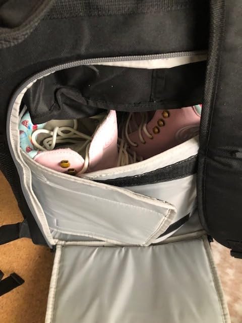 DSLEAF Roller Skate Bag with Large Capacity, Ice Skate Bag Backpack Holds Shoes Up to US Men Size 13, Figure Skate Bag with Multiple Pockets for Inline, Figure, Quad, Speed, Hockey Skating customer photo 2