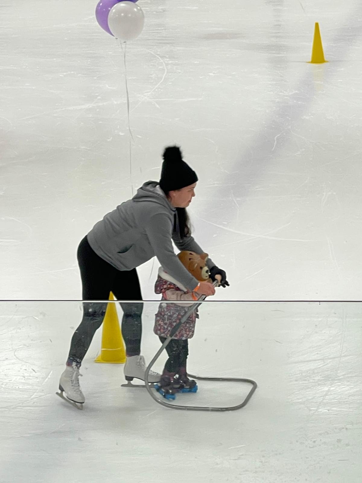 Winter Toddler Ice Skates, Adjustable Double Runner Ice Skates with Hook and Loop Fastener Straps, Blue Double Blade Ice Skates for Kids Toddler Training Shoes Beginner customer photo 1