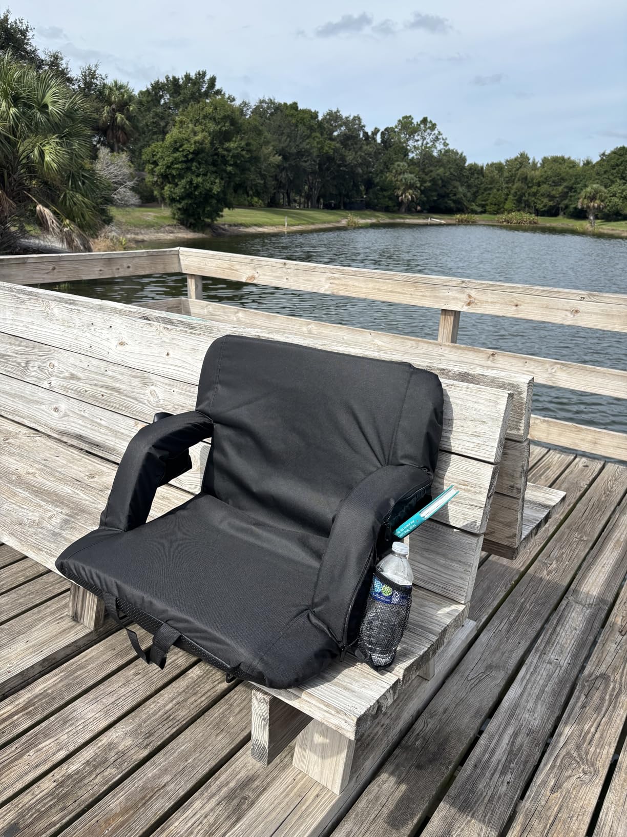 Seeutek Heated Stadium Seats for Bleachers, Portable Stadium Seats with Back Support, USB 3 Levels Bleacher Chairs with Back and Cushion, 5 Pockets Poldable Stadium Chairs for Sports Games,23in 1PC customer photo 1