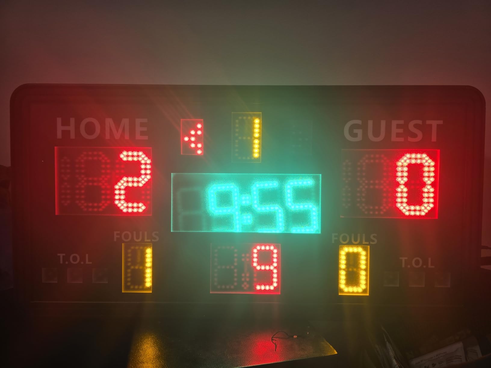 Large Electronic Scoreboard with Panel Control, Wall-Mounted Digital Scoreboard & Timer, Basketball Shot Clock 14/24 Second & Custom Time, Score Keeper with LED Display, 110dB Loud Buzzer customer photo 1