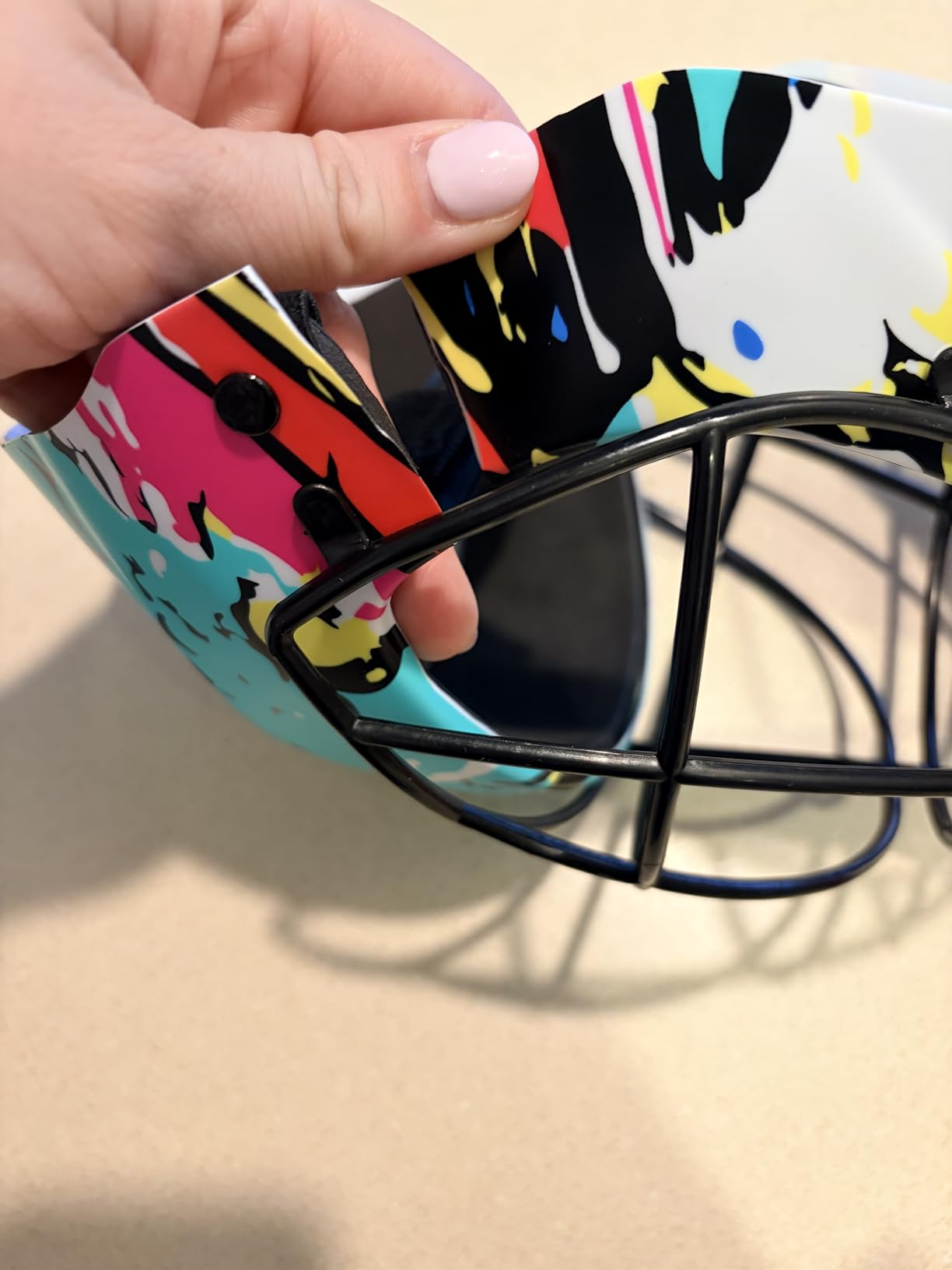 Franklin Sports NHL Youth Knee Hockey Goalie Pads + Helmet Set - Kids Knee + Mini Hockey Goalie Gear + Equipment - (2) Leg Pads, Catch Glove, Blocker + Mask Included - Graffiti customer photo 1