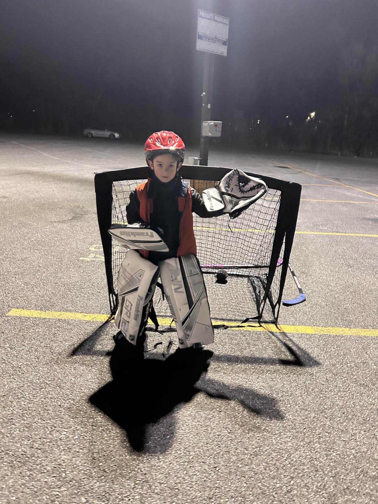 Franklin Sports NHL Kids Street Hockey Goalie Pads Set - Kids Hockey Training Equipment - Includes Block Pad, Catch Glove, and Goalie Pads customer photo 3