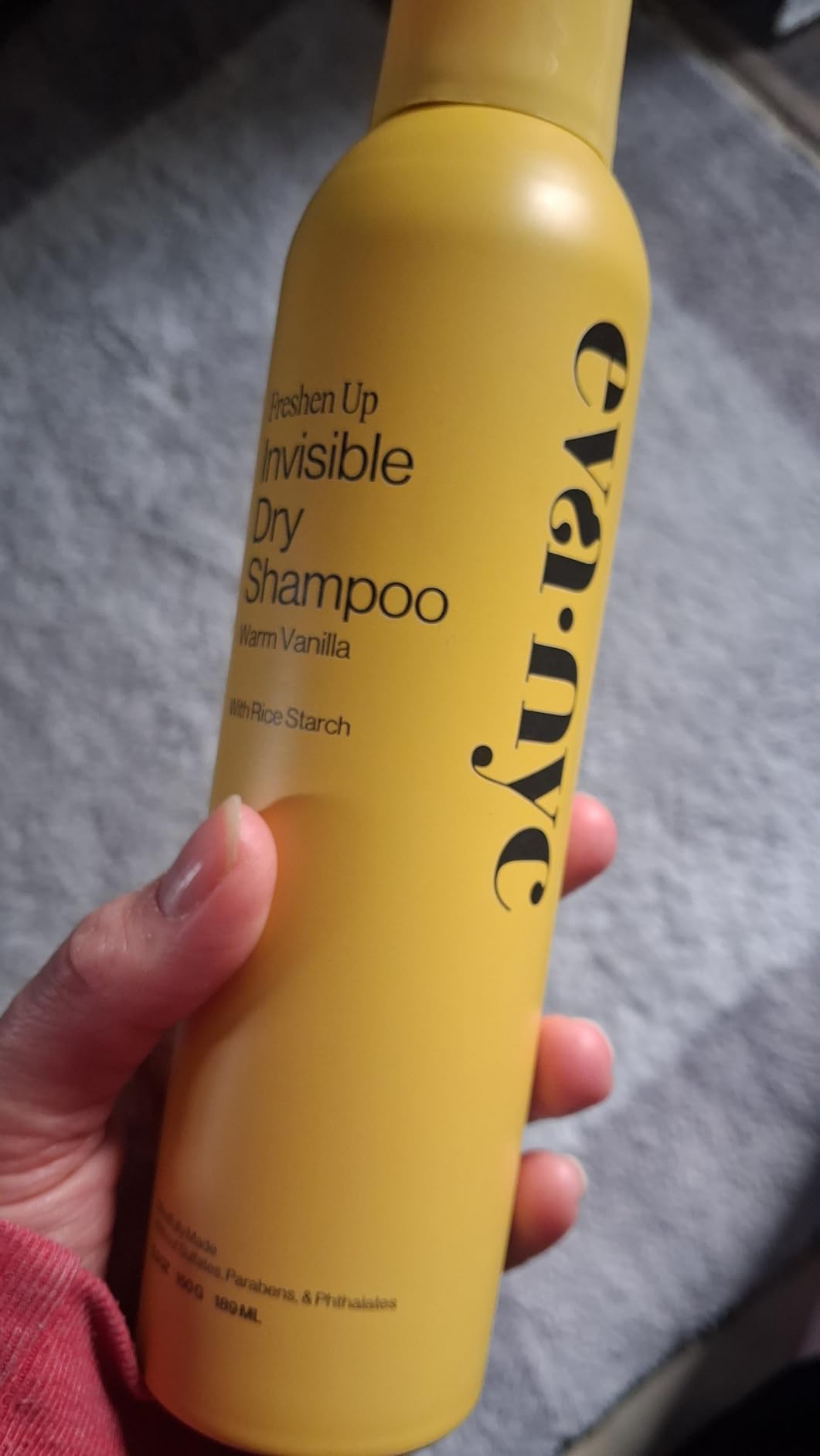 Eva NYC Invisible Dry Shampoo Spray - Oil-Absorbing, Removes Odor & No White Cast - Freshen Up Dry Shampoo For Women - For Light, Dark + Oily Hair - Warm Vanilla Scent - 5.3 oz customer photo 2
