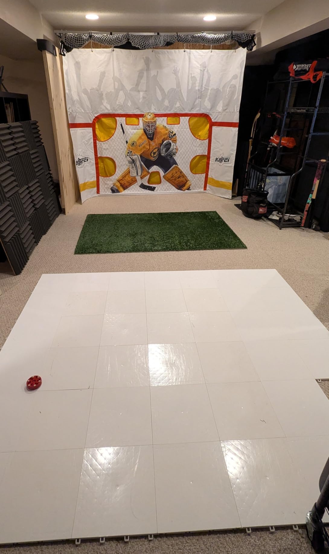 kasifei 7' x 10' Heavy Duty Hockey Shooting Tarp - Built-in Shooter Tutor - Garage & Wall Protection customer photo 1