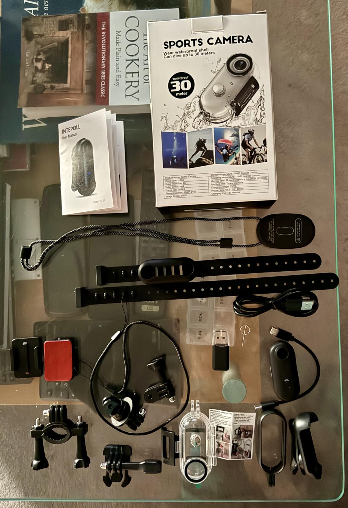 4K Mini WiFi Action Camera 128GB Thumb POV Portable Body Cam Wearable Video Recorder with IPX7 Waterproof Underwater Camcorder, Helmet Mount, Magnetic Sport DV for Bike Cycling, Pet, Vlogging(Black) customer photo 2