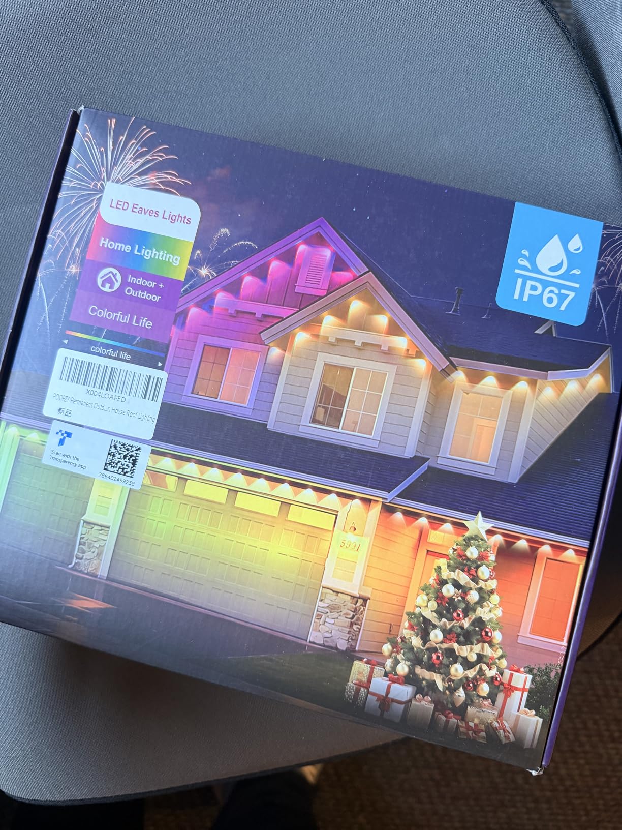 POOFZY Permanent Outdoor Lights for House, 200ft RGB+IC Smart Outdoor Decor, 50 Scene Modes, App/Remote Control, for Christmas, Easter, V-Day, Thanksgiving, Daily & Holiday Party Decor customer photo 2