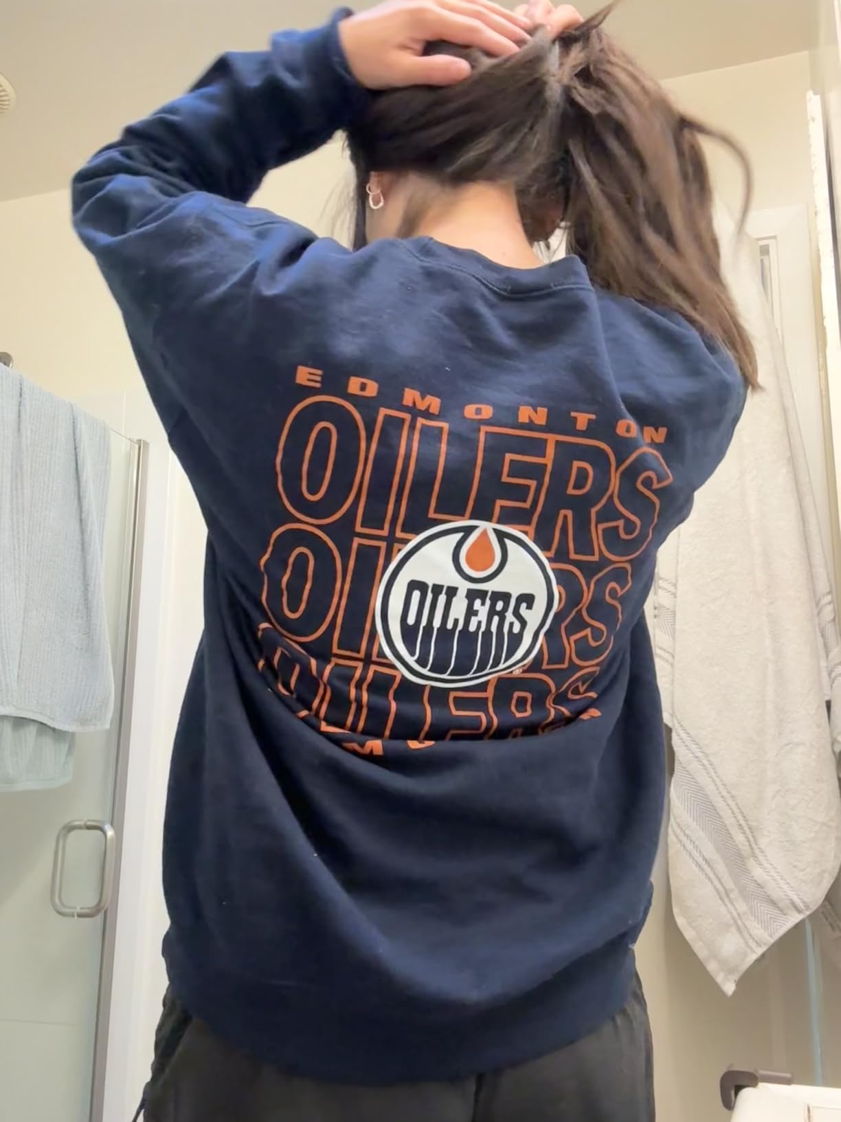 Blue 84 NHL Officially Licensed Crewneck Sweatshirt Front/Back Curl Team Color customer photo 1