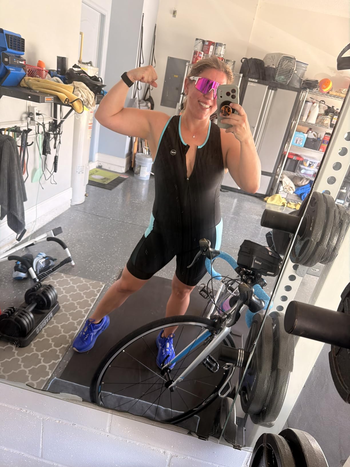 Women's Triathlon Suit Padded Sleeveless Skinsuit One Piece Quick-Dry Trisuit for Runing Swimming Cycling customer photo 1